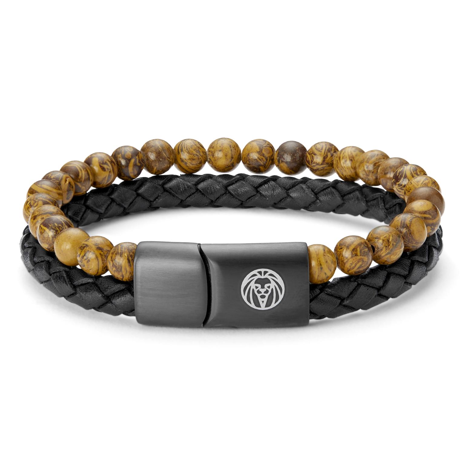Träfibersten & Läder Icon Armband Träfibersten & Läder Icon Armband