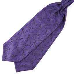 Tummanvioletti kasmirkuvioinen polyesteri ascot-solmio