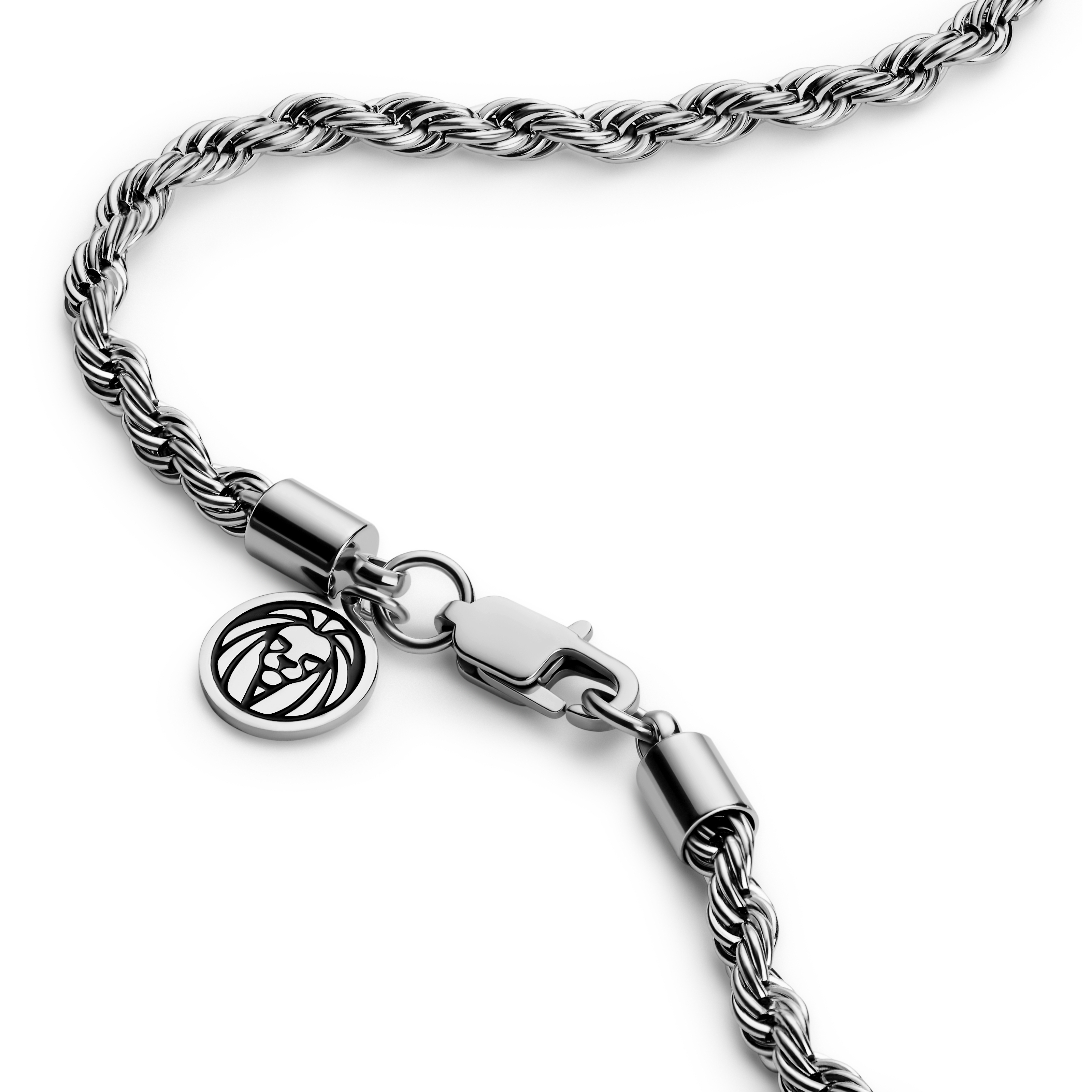 Essentials | 4 mm hopeanvärinen köysiketjukaulakoru - 4