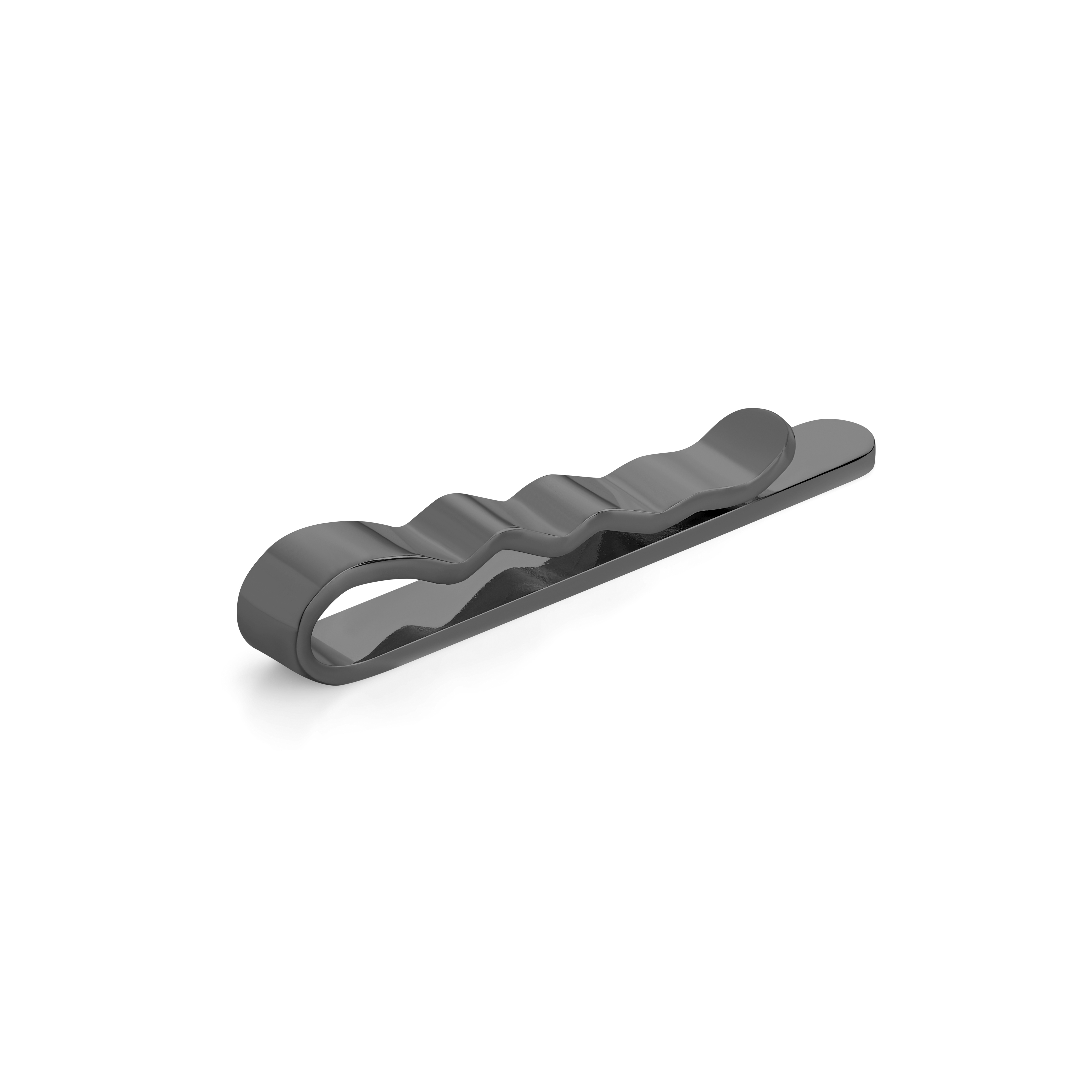 Polished Gunmetal Black 4 cm Rounded Tie Bar - 2