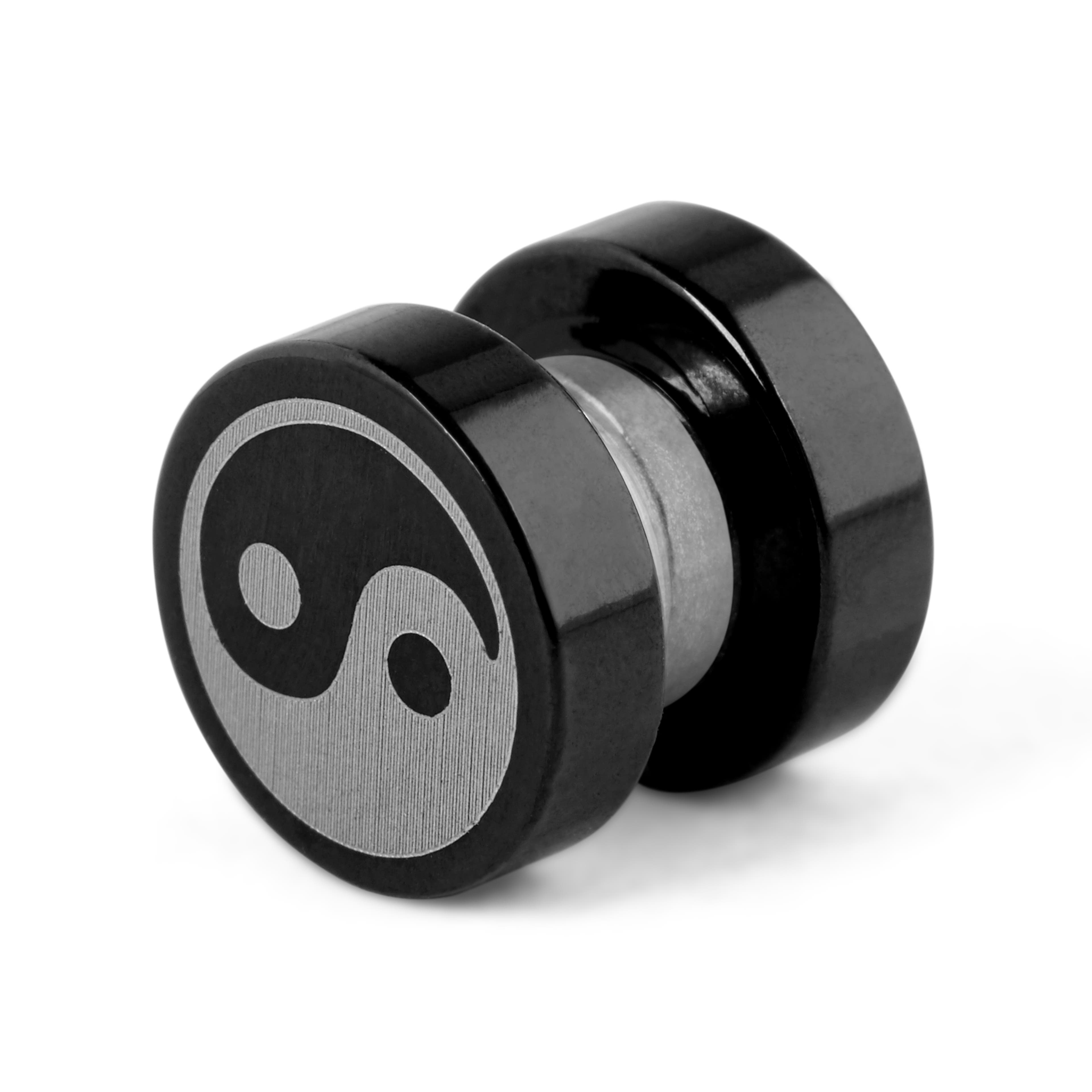 Black Steel Yin & Yang Magnetic Earring