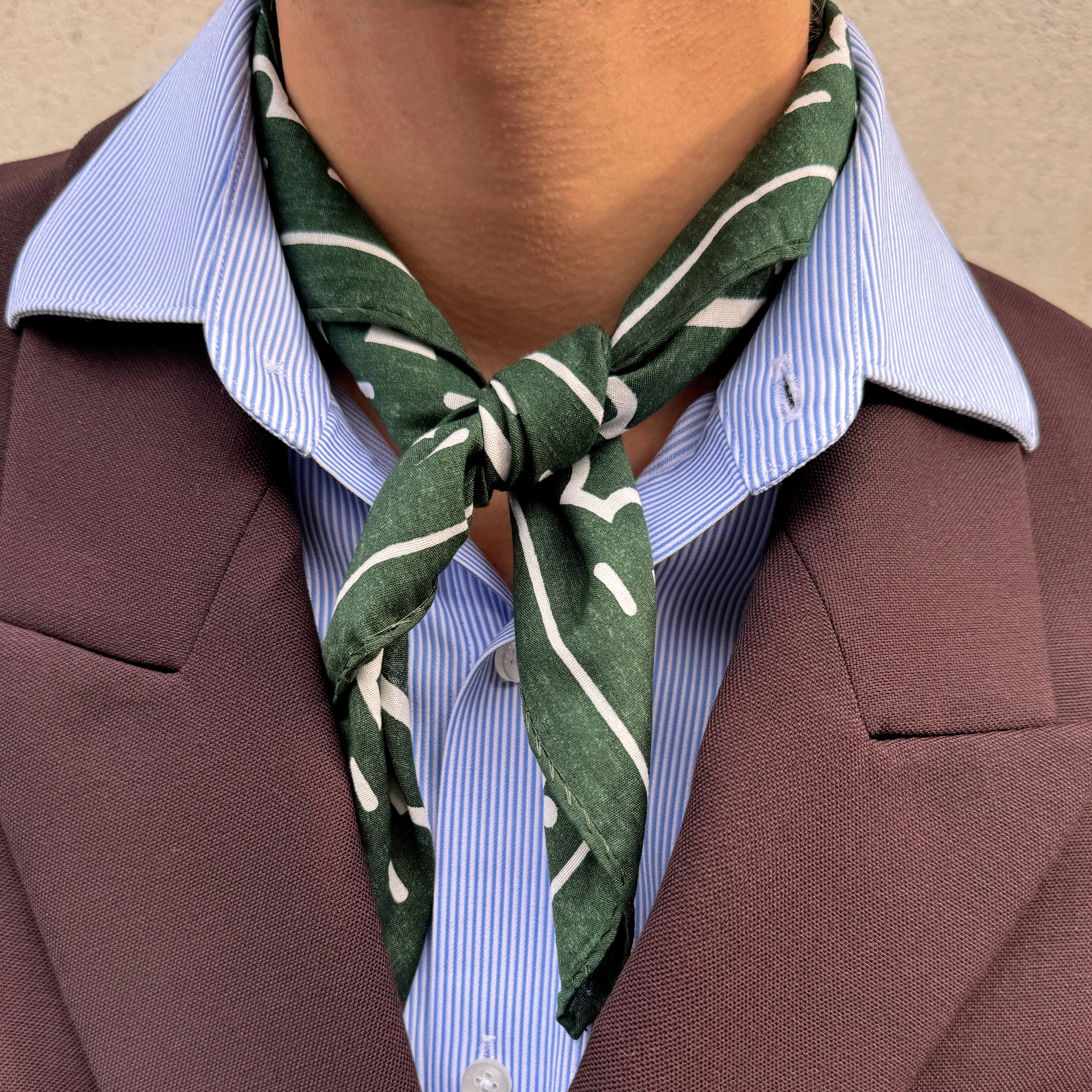 The Intro | Zöld Western pamut bandana - 3