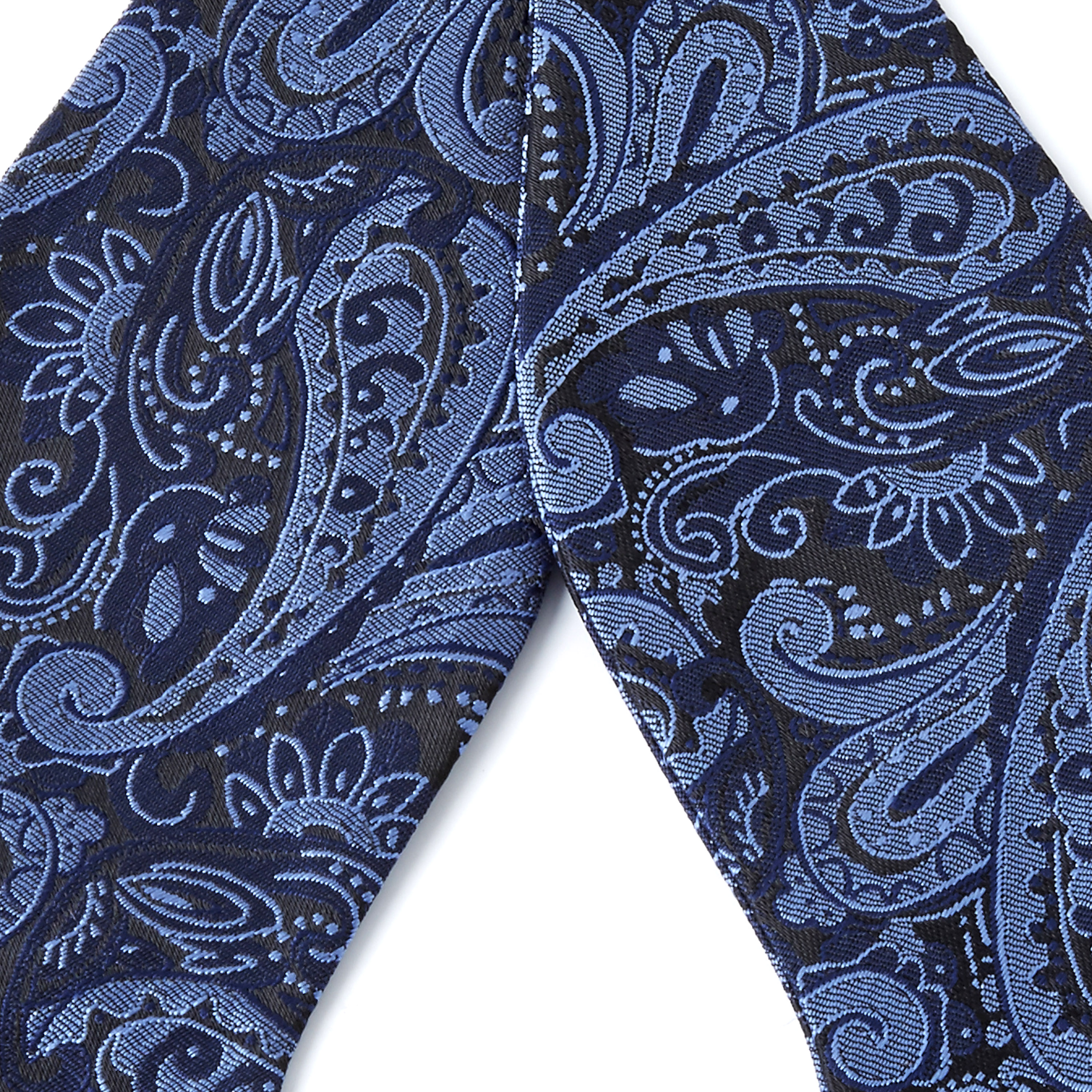 Paisley Selbstbinder Fliege In Marineblau & Blau - 2