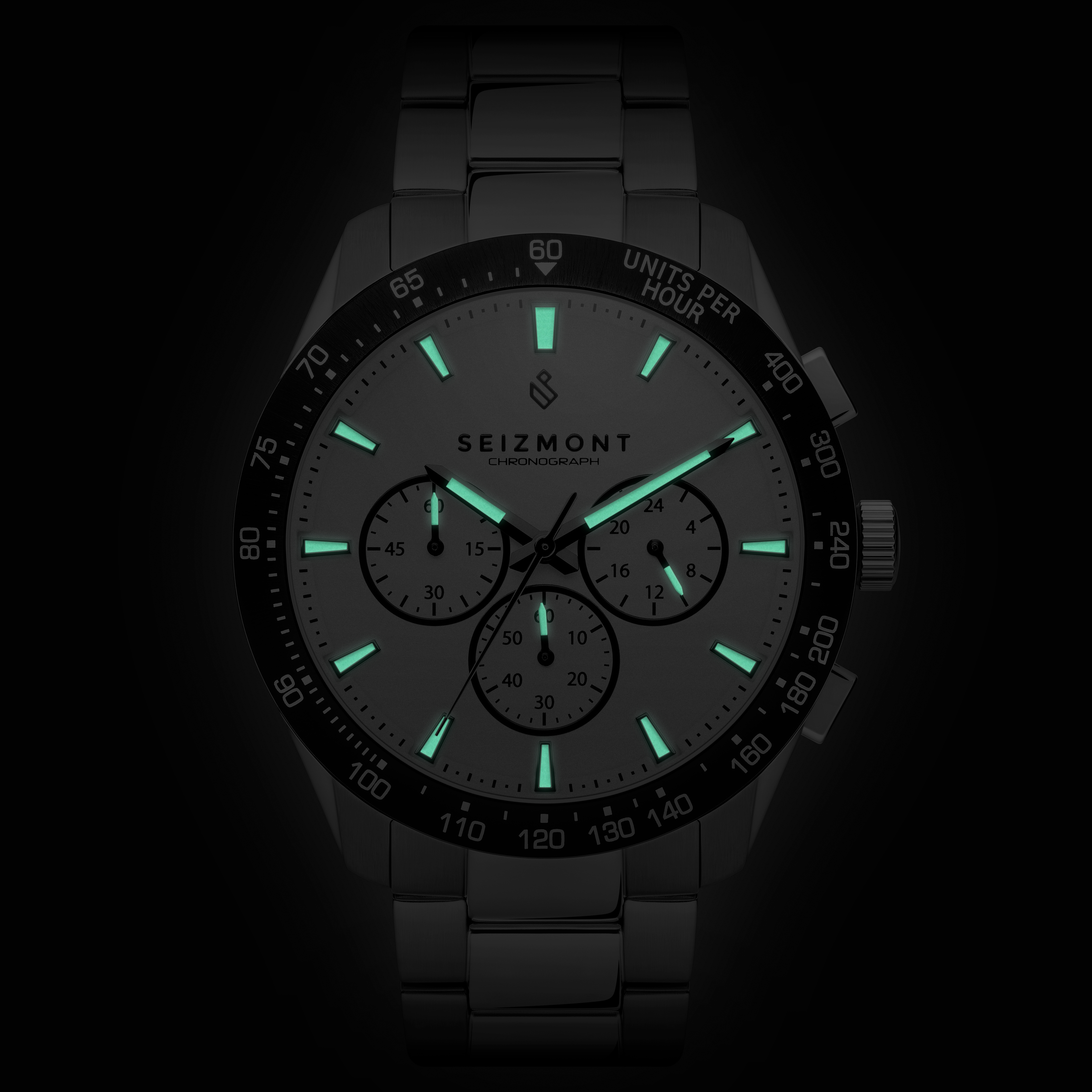 Lounet | White & Silver-Tone Stainless Steel Chronograph Watch - 5