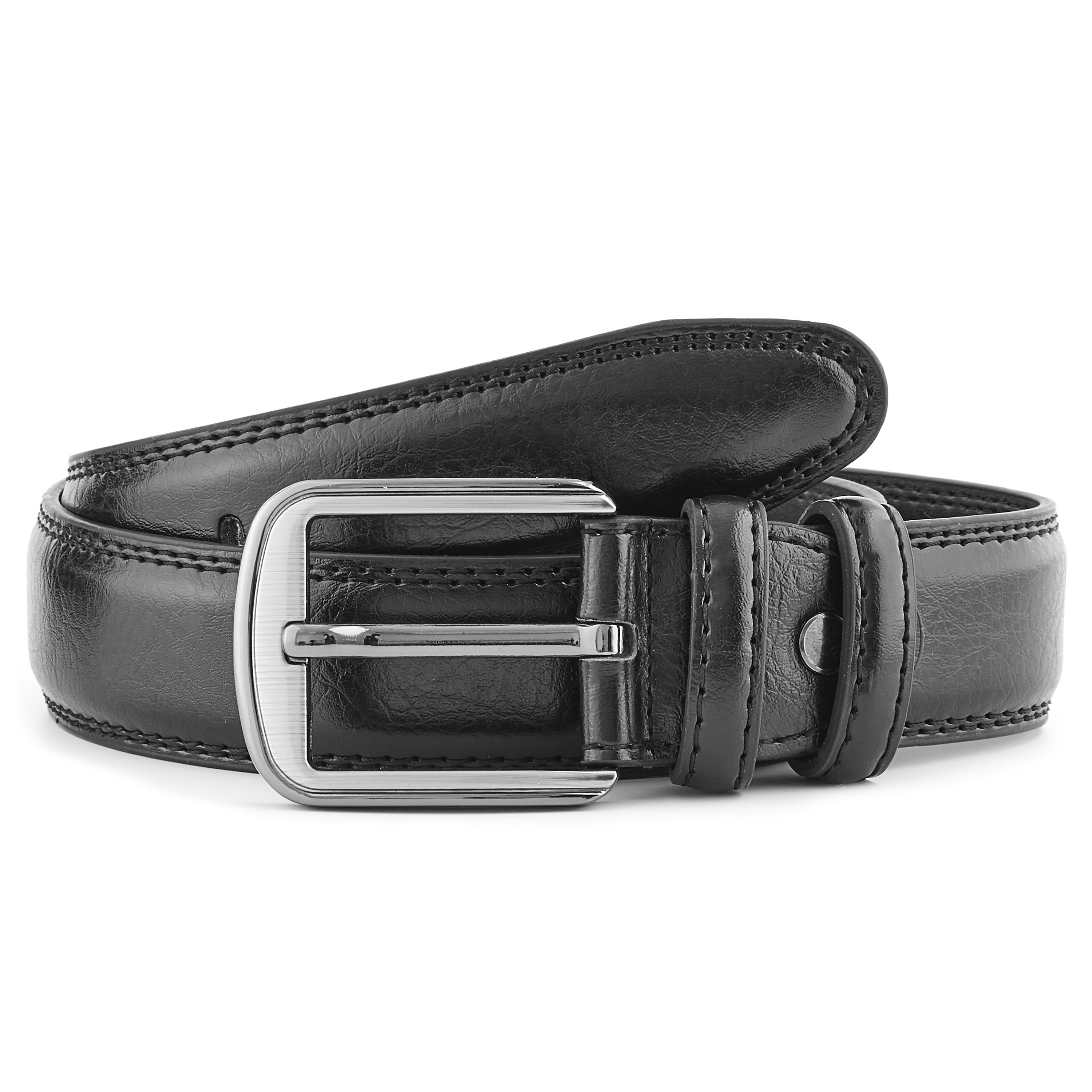 Черен кожен колан Businessman - 1