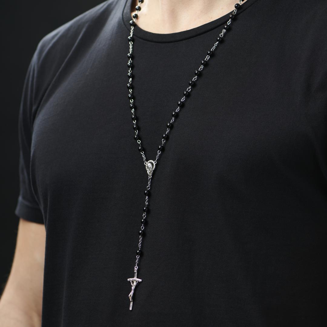 Rosenkranz Halskette Mit Amethyst Perlen - Christlicher Gebetsschmuck Mit Epoxid-Herz