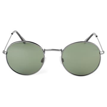 Слънчеви очила Waylon с тъмносиви рамки и зелени стъкла