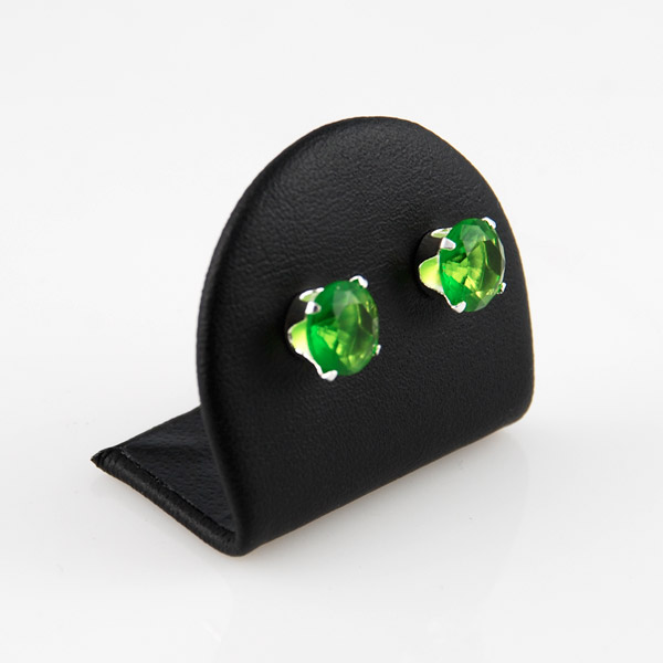 Grønne Runde 6mm Zirkon Øreringe - 2