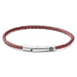 Collins | 1/8" (3 mm) Red Woven Leather Bracelet