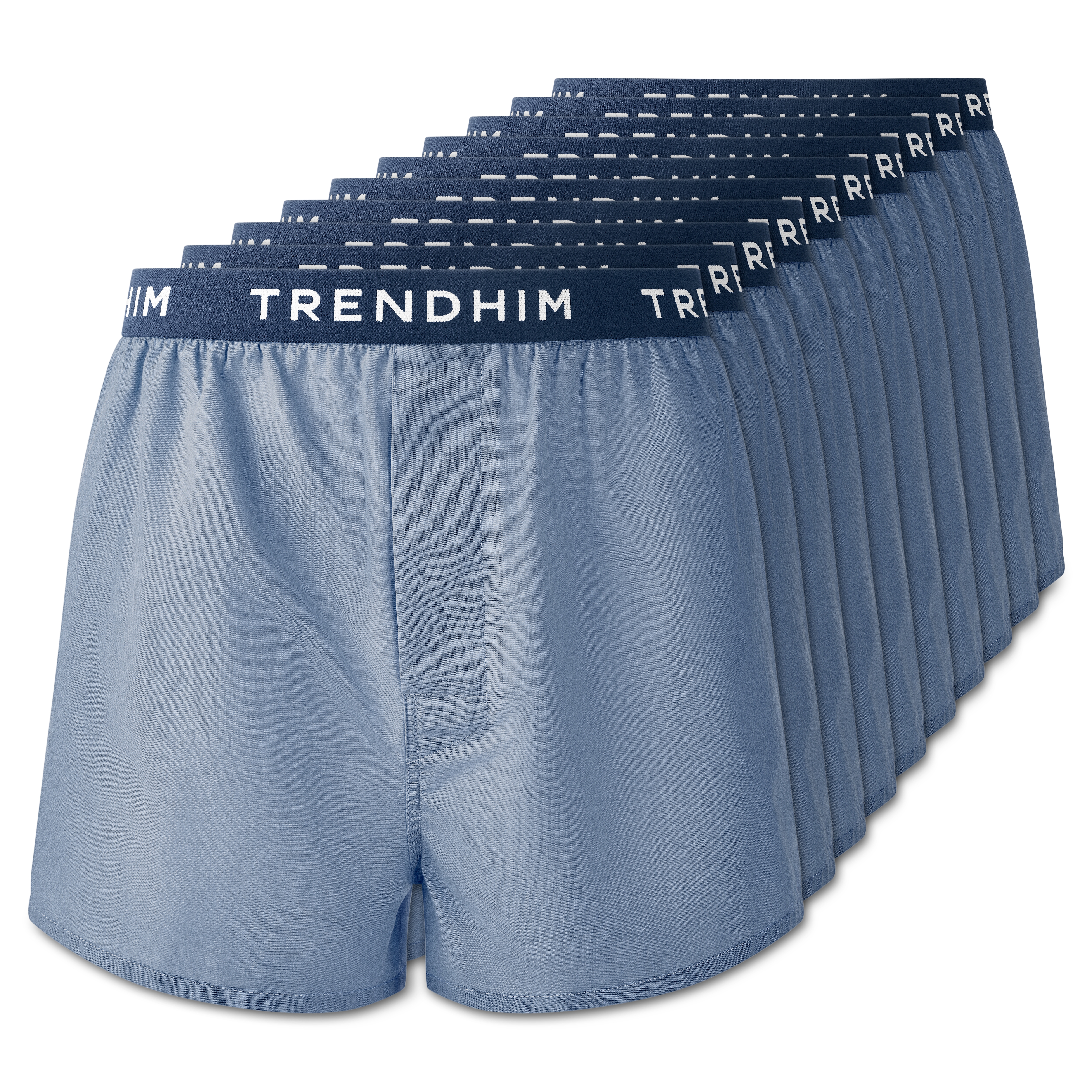 Medium - AirFeel | 10-Pack Black & Light Blue Loose-fit Cotton Boxers - 1