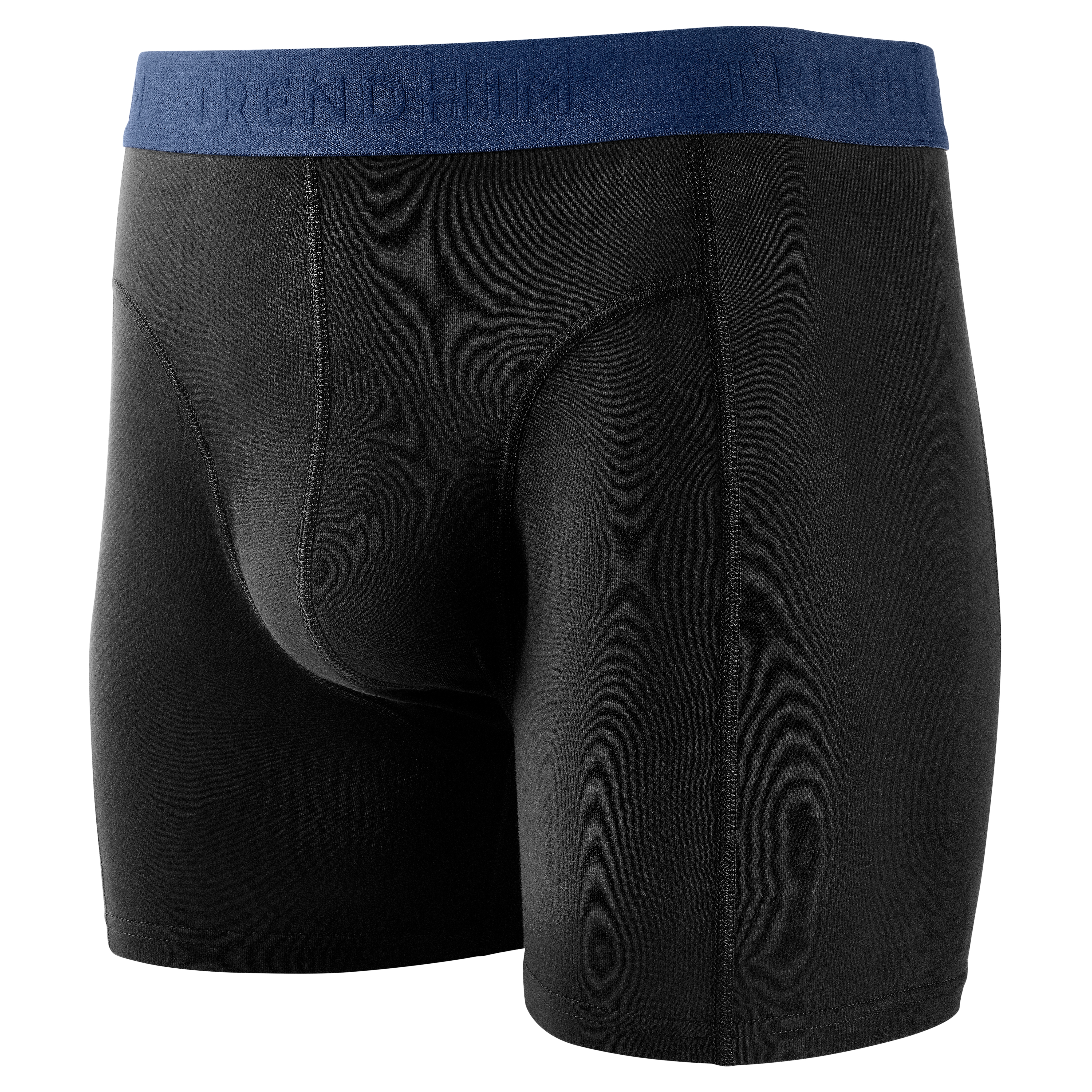 FlexFeel | Zwarte katoenen boxershort met donkerblauwe tailleband - 2