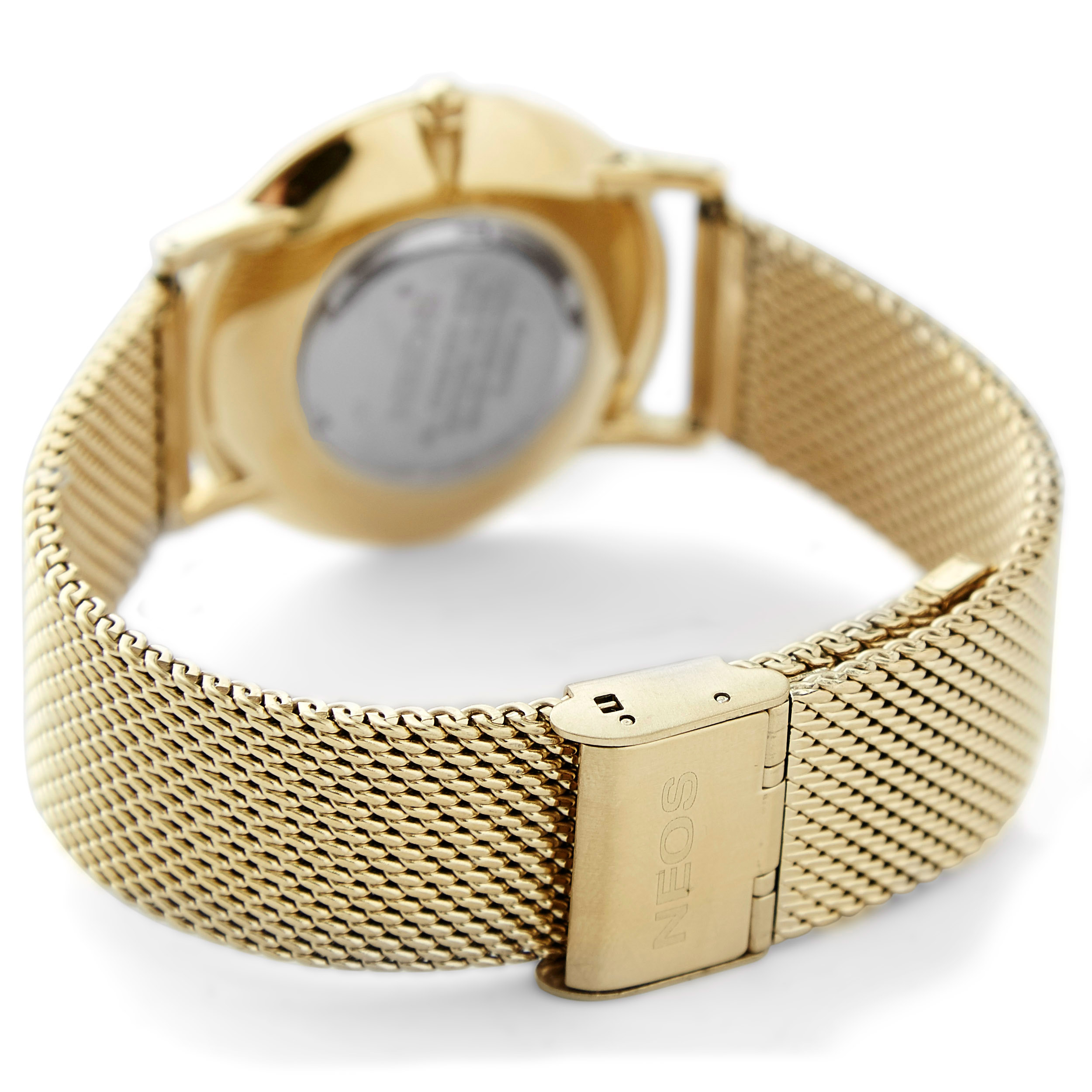 Klassische goldene Uhr mit Saphirkristall aus Edelstahl - 3