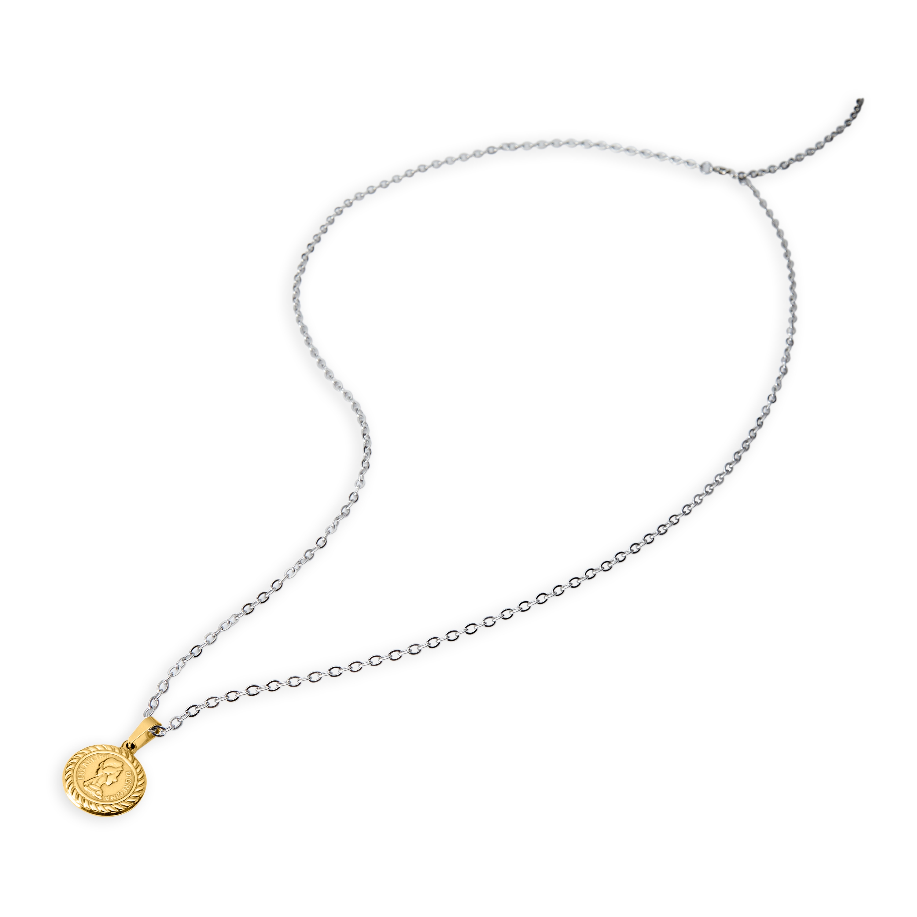 Kullanvärinen Elisabet II -riipus ja kaulaketju - 4