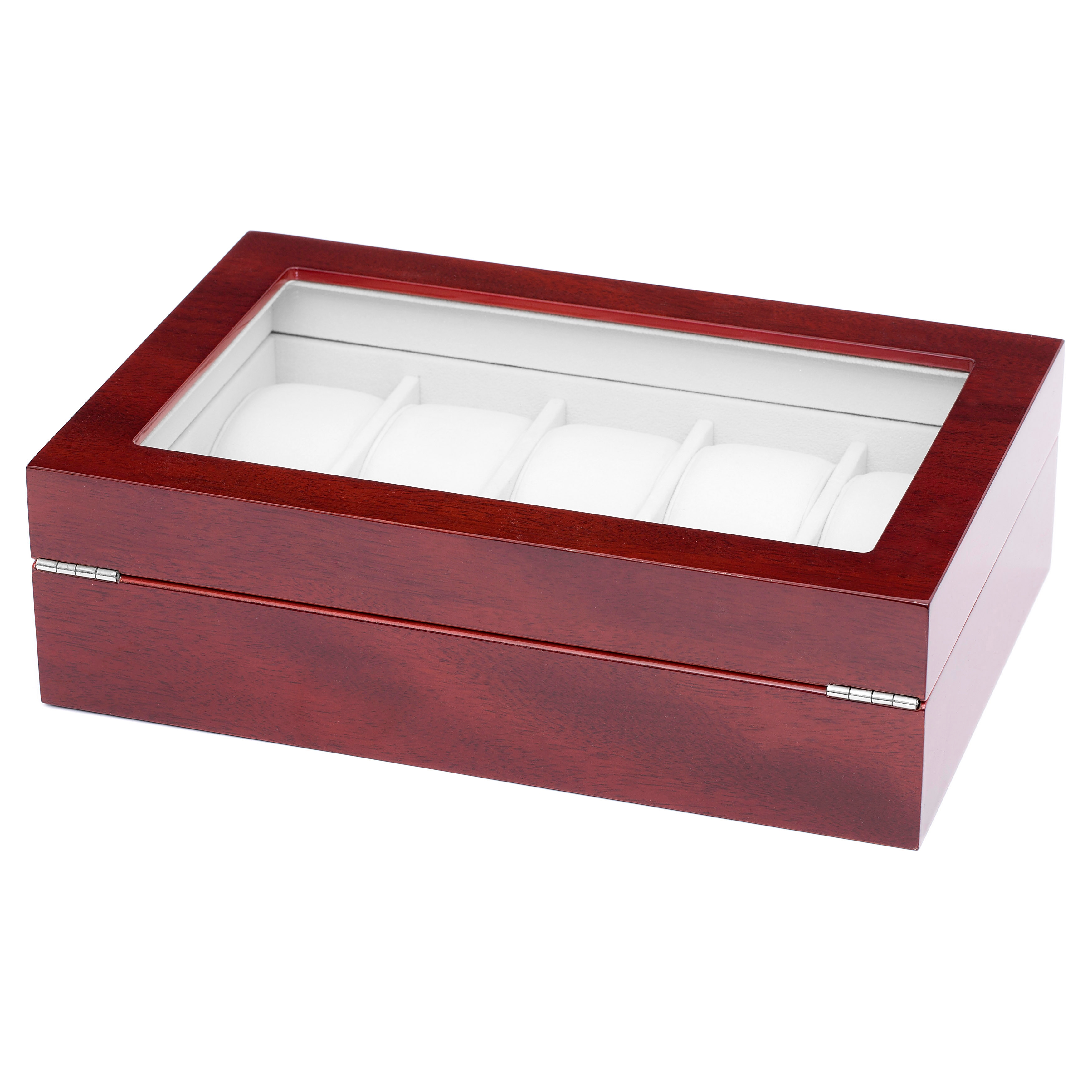 Körsbärsträ & Gräddfärgad Insida Klocklåda - 10 klockor - 3