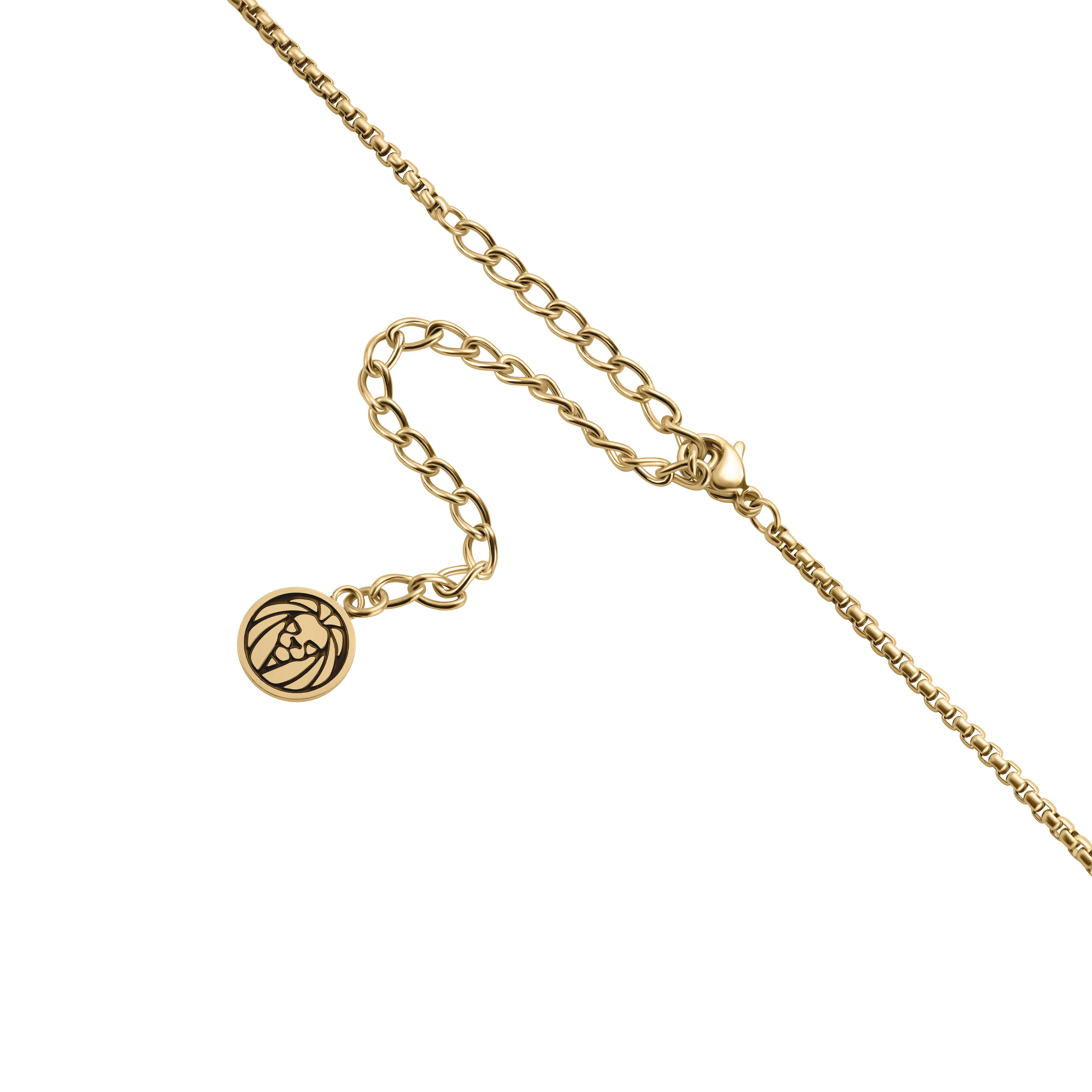 Matt gulltonet halskjede med stanganheng i rustfritt stål - 3