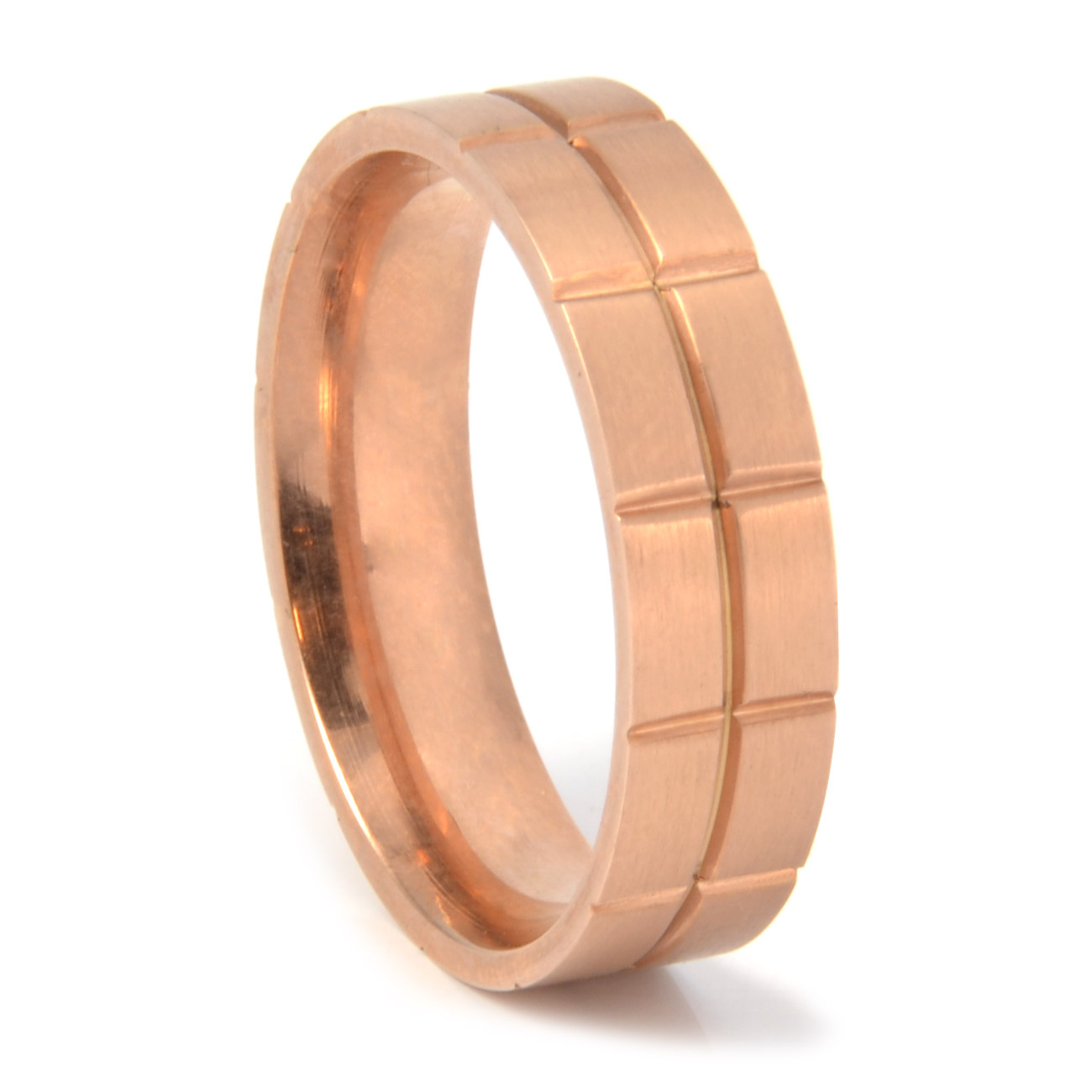 Zeltaini brūns, stilīgs tērauda gredzens - 1