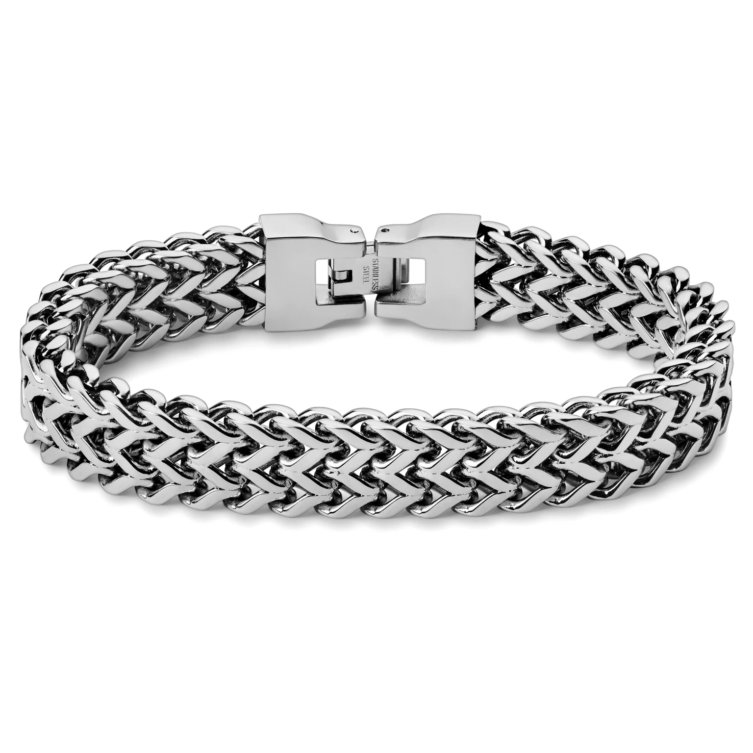 Silver-Tone Stainless Steel Foxtail Chain Bracelet Silver-Tone Stainless Steel Foxtail Chain Bracelet
