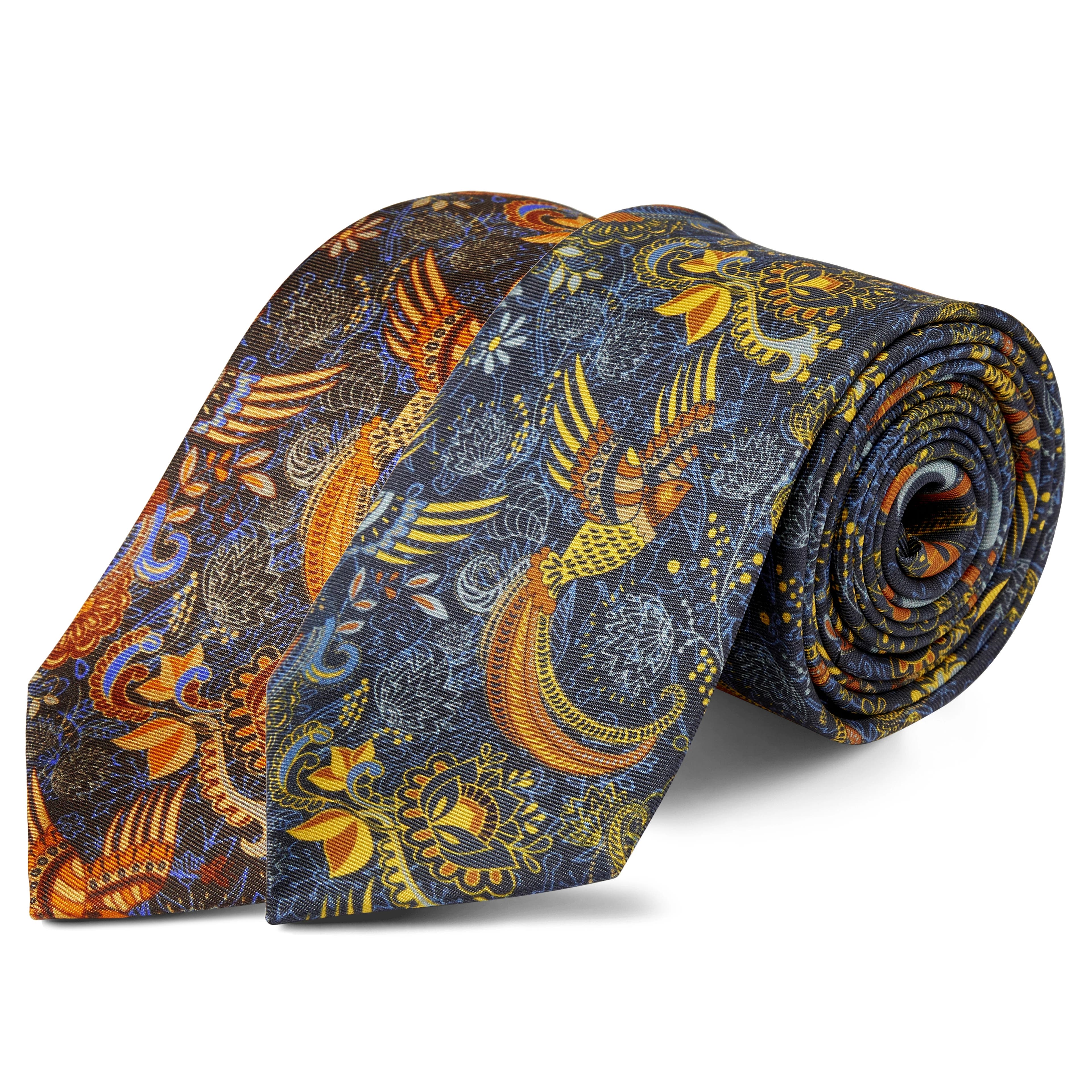Bohém tematikájú selyem nyakkendő szett