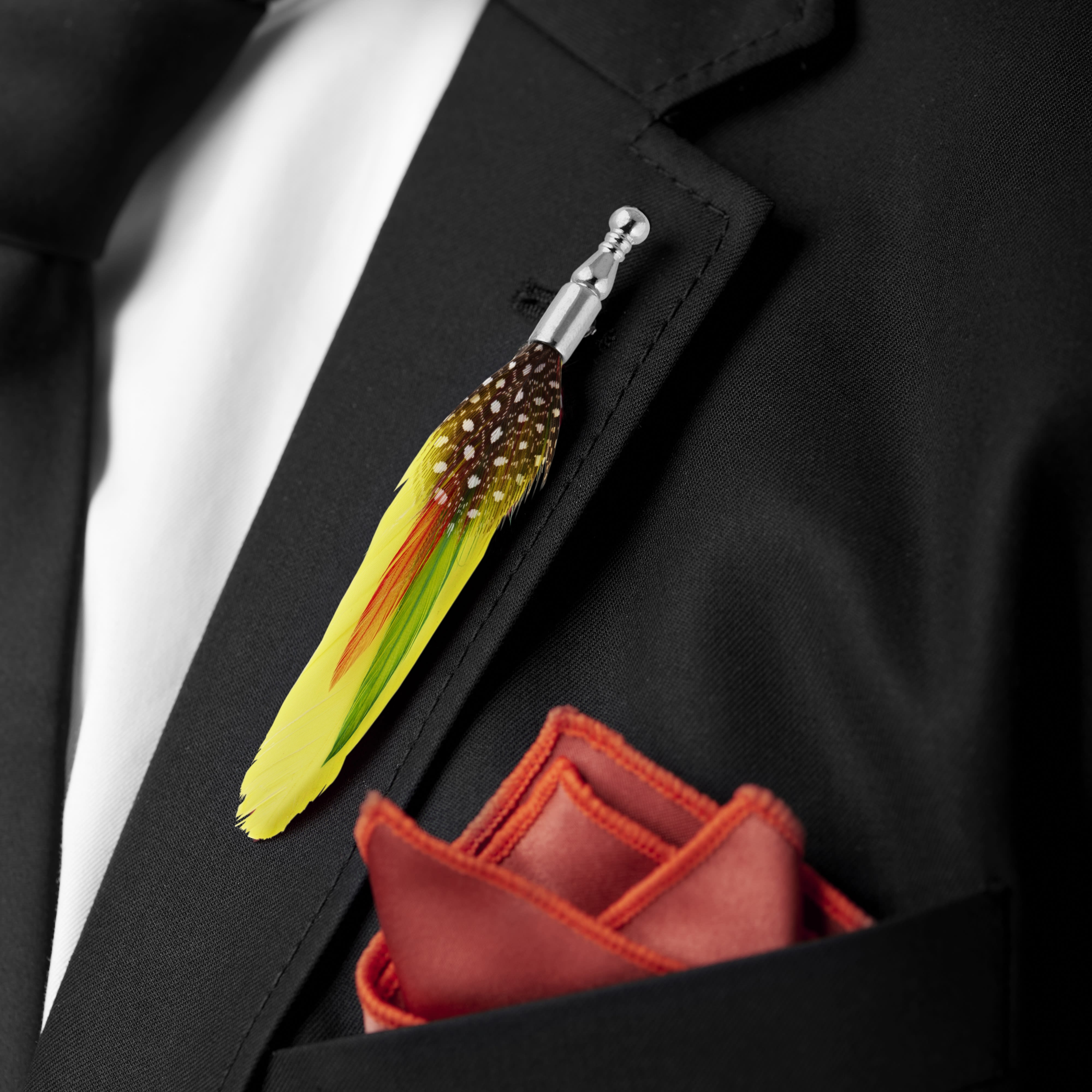 Yellow Feather Lapel Pin - 6