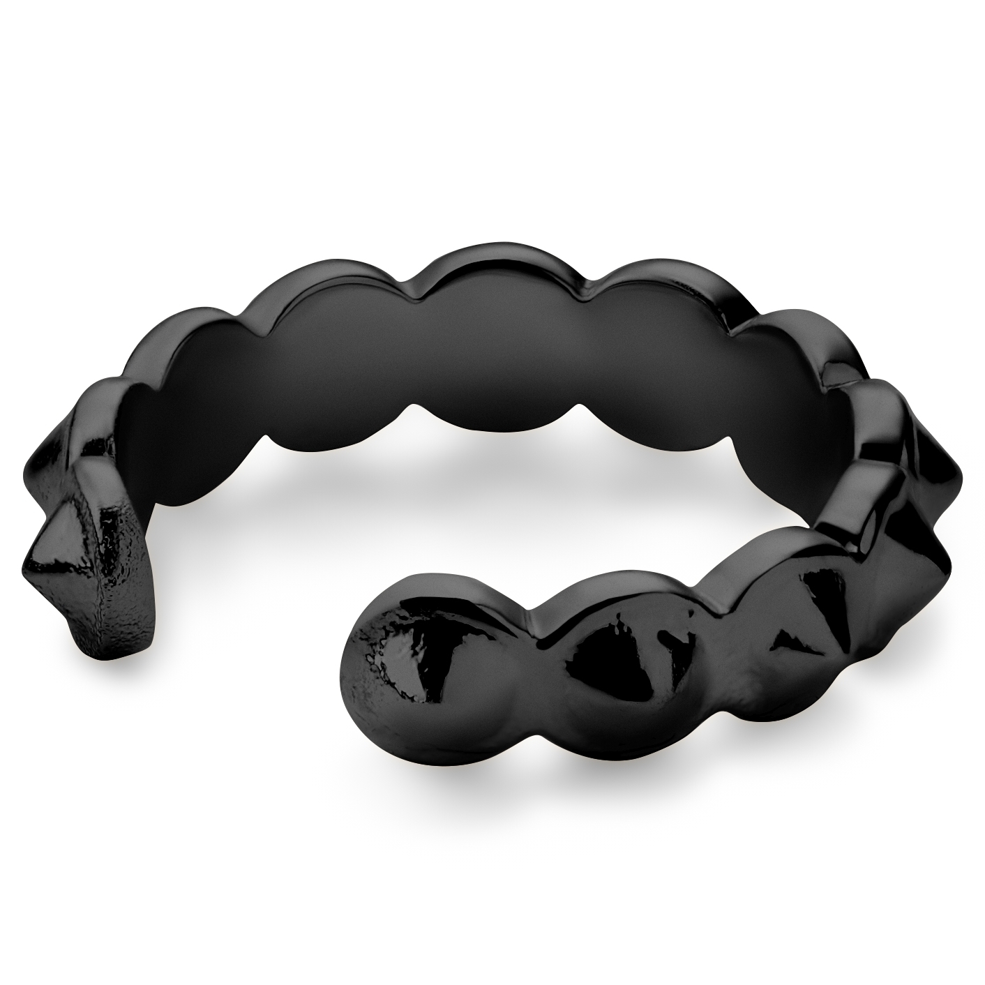 Helix | 3 mm Black Spiked Ear Cuff - 2