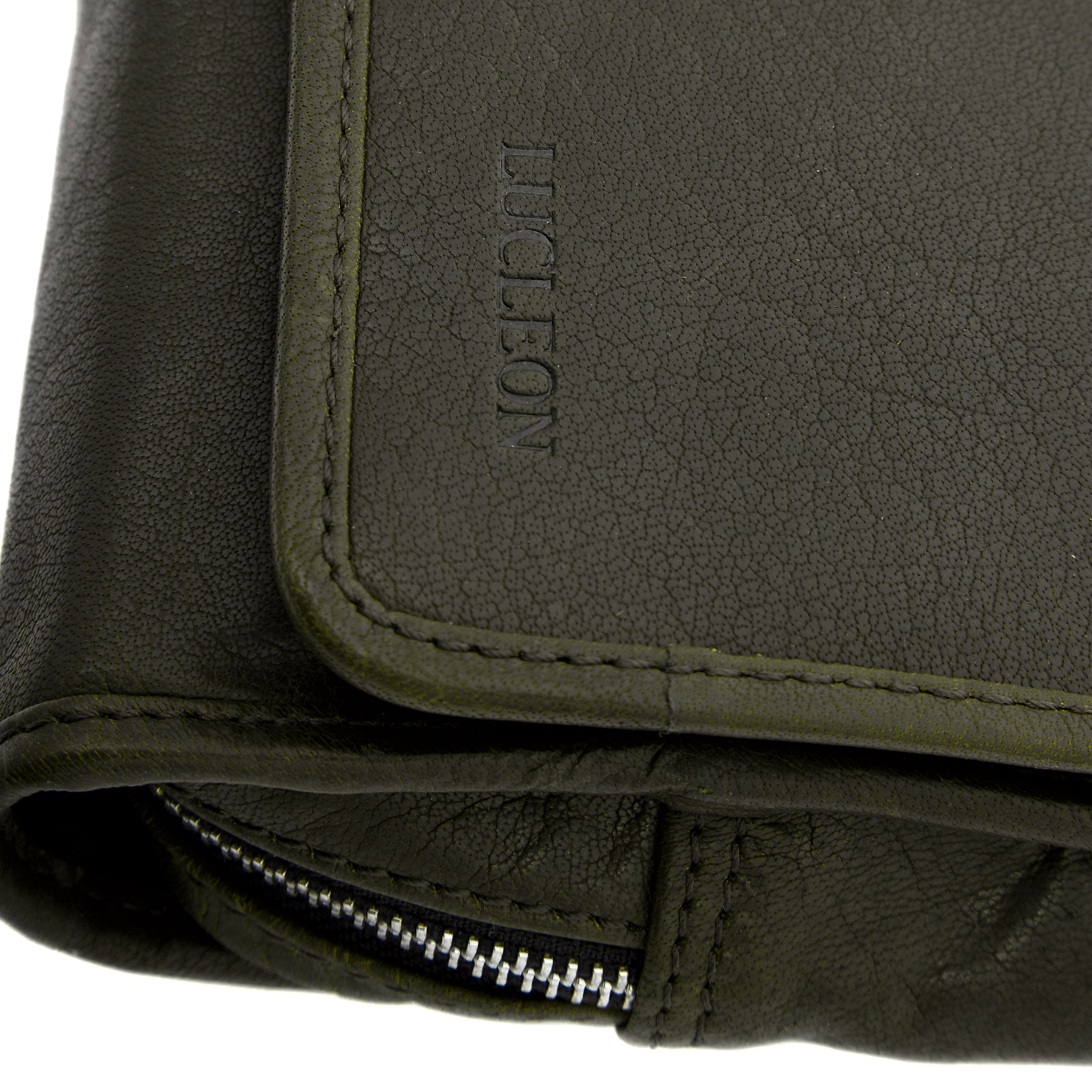 Montreal Hanging Olive Leather Wash Bag - 8