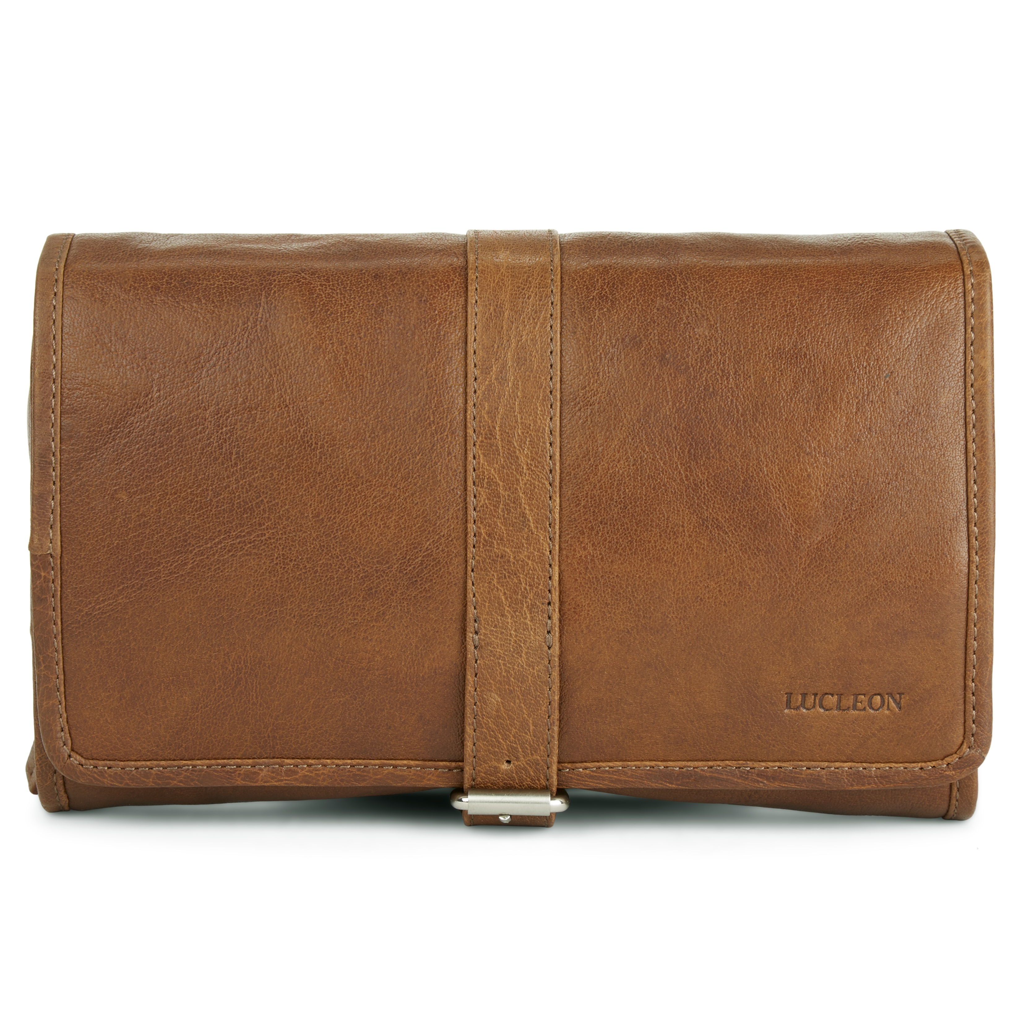 California Lysebrun Utbrettbar Toalettmappe av Skinn - 5