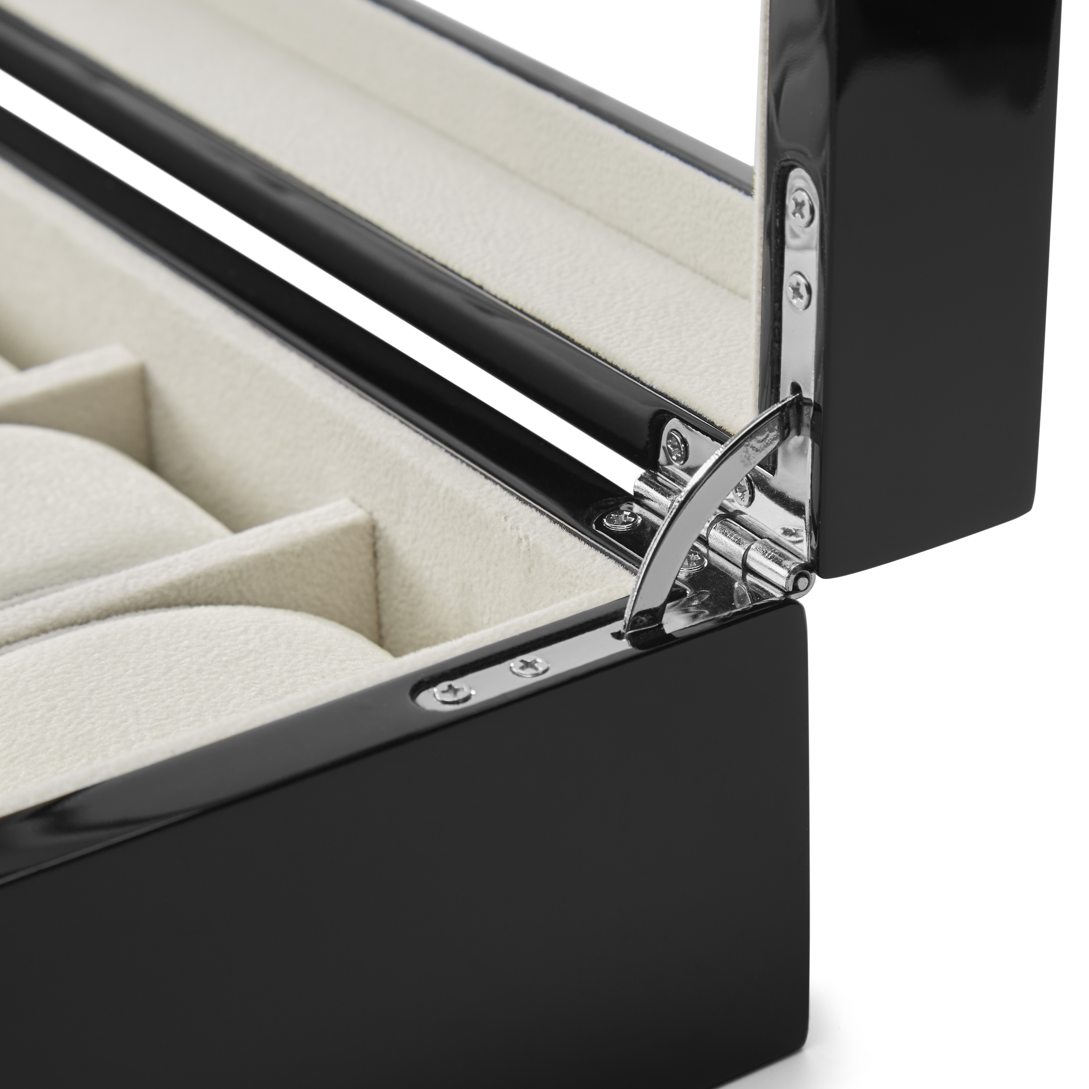 Θήκη Φύλαξης Ρολογιών & Μανικετόκουμπων (Μαύρη Λάκα) με Κλειδαριά - 8 Ρολόγια - 4