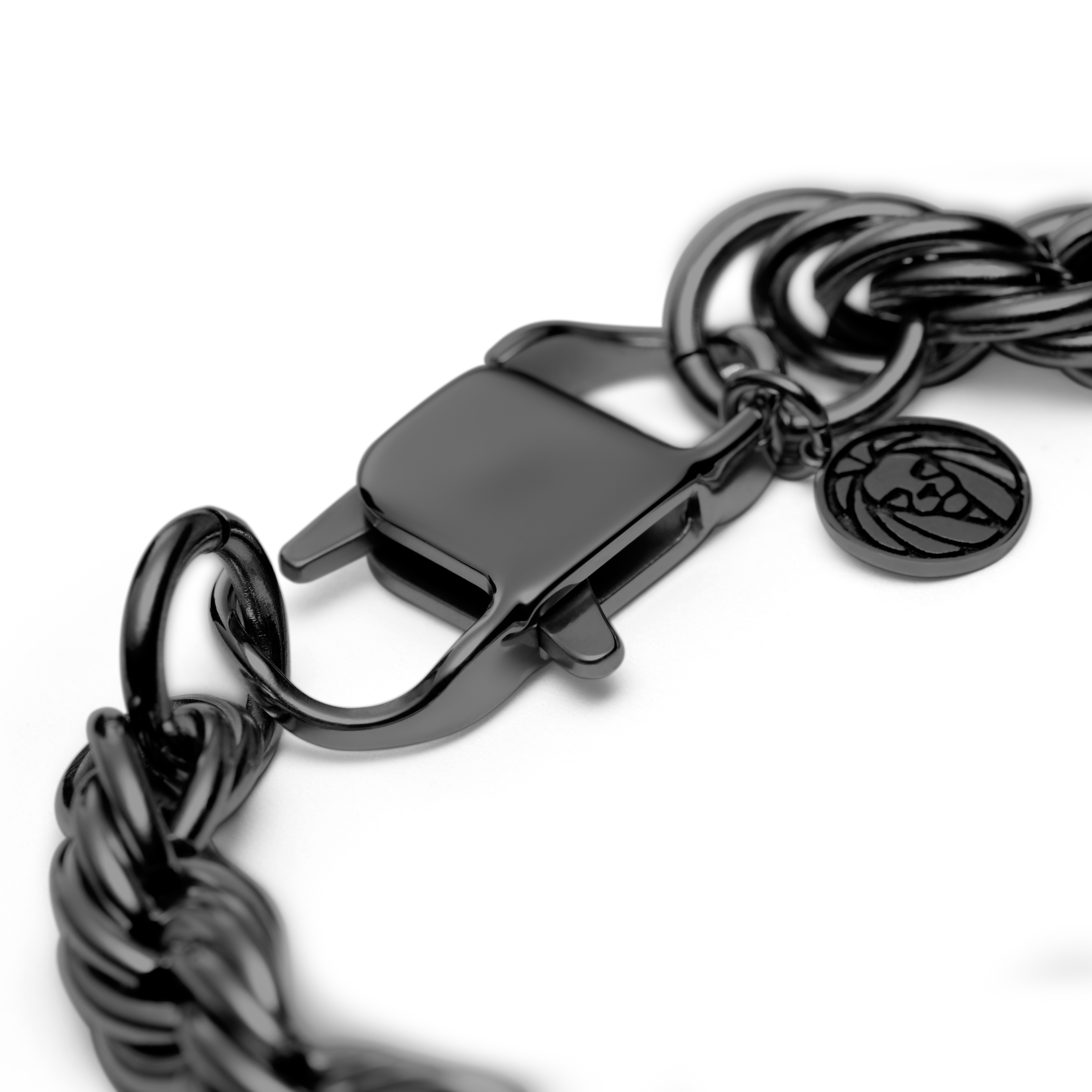 Amager 10mm Gunmetal Stainless Steel Rope Chain Bracelet In stock