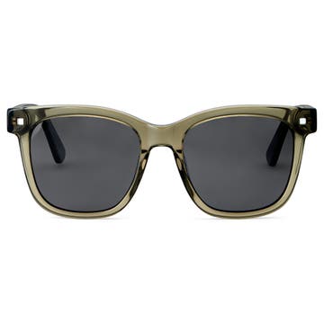 Retro Army Green & Black Polarised Sunglasses
