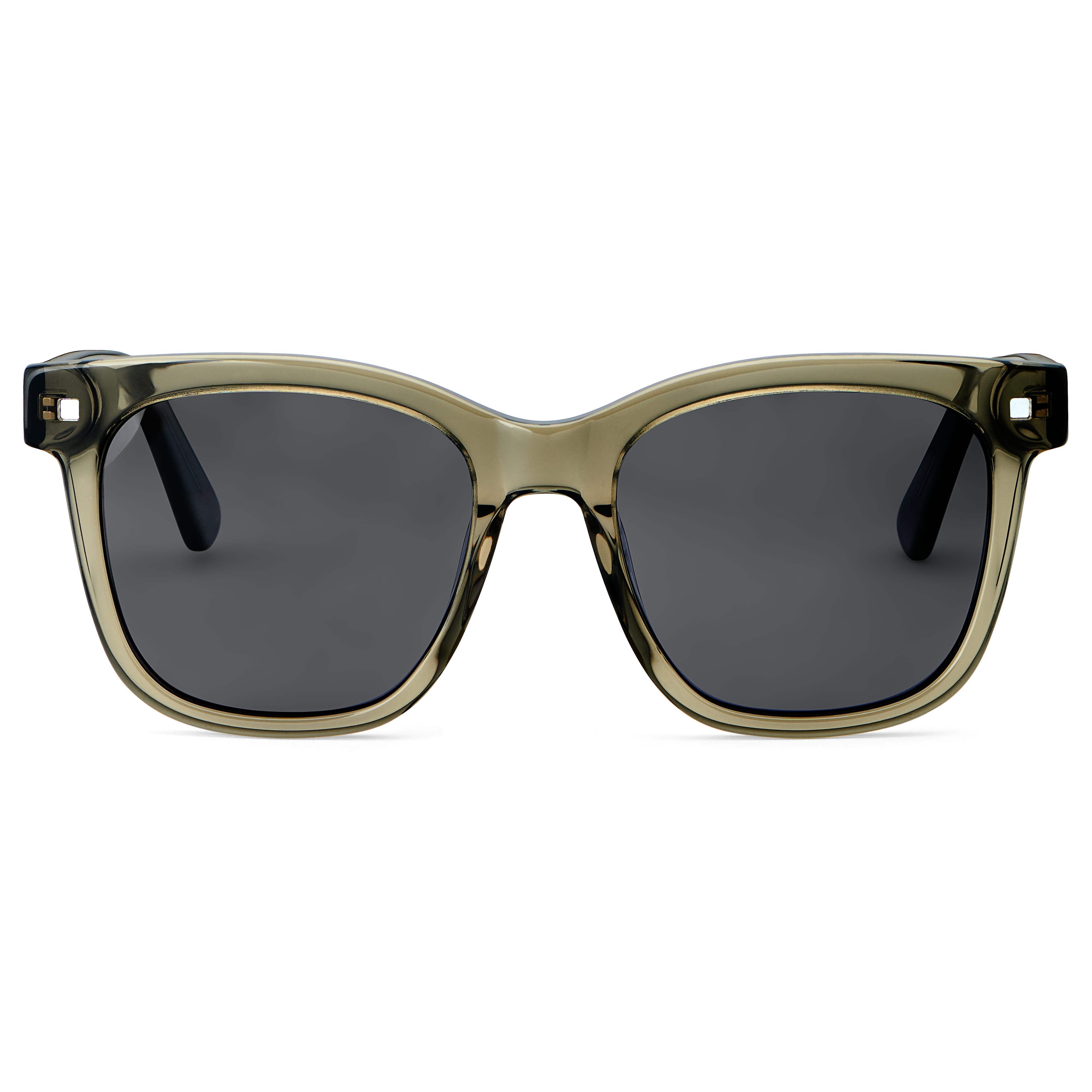 Retro Semi-transparent Grey Polarised Smokey Sunglasses