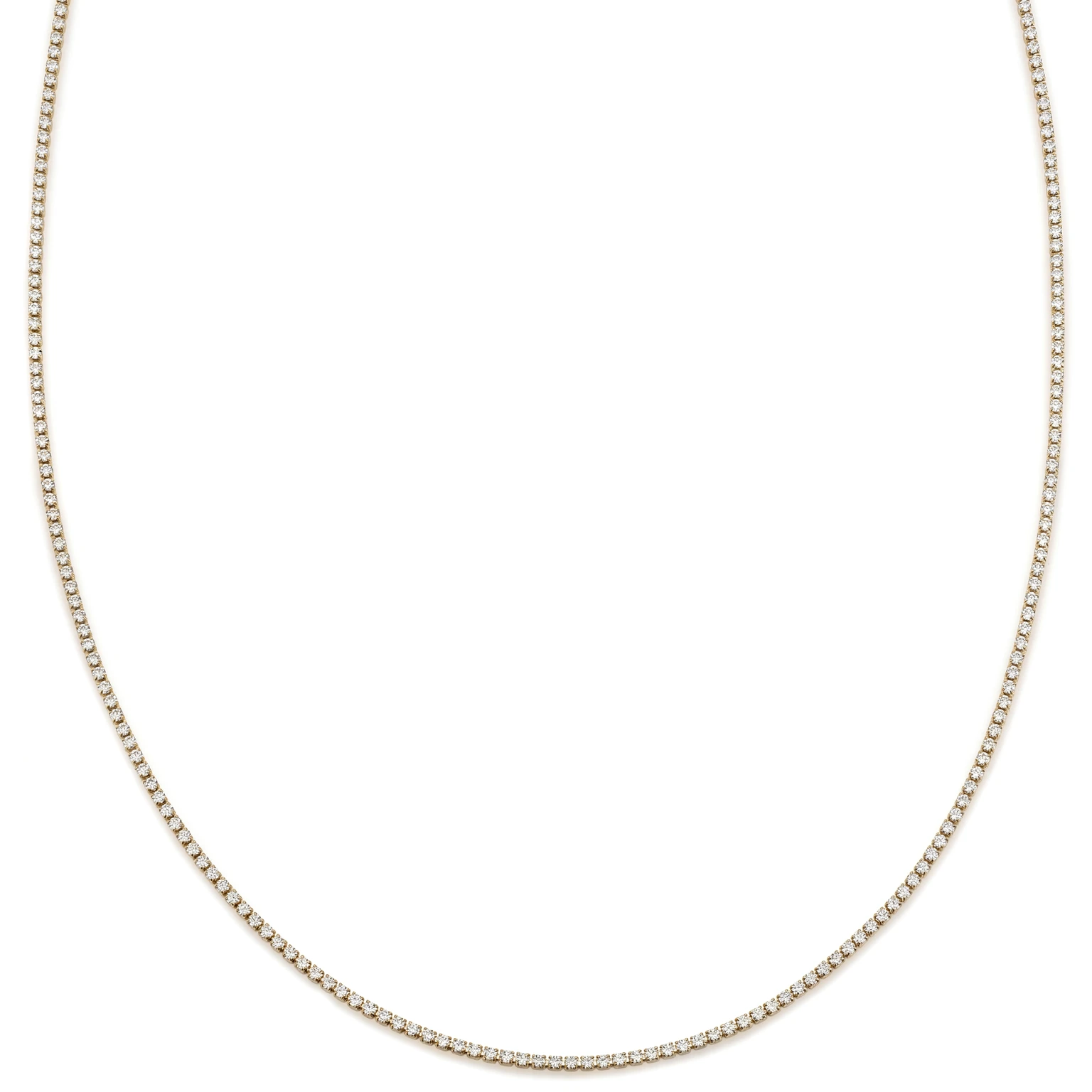Dazzle | 2 mm 14K επιχρυσωμένο κολιέ τένις με κρυστάλλινη ζιρκόνια Dazzle | 2 mm 14K επιχρυσωμένο κολιέ τένις με κρυστάλλινη ζιρκόνια
