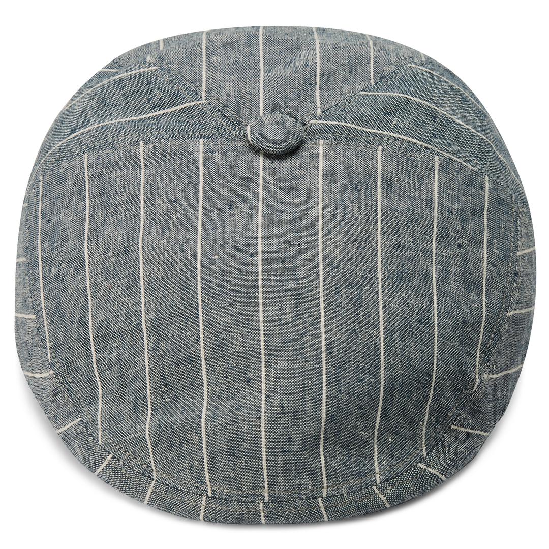 Moda | Deep Blue & White Striped Flat Cap | In stock! | Fawler