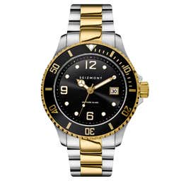 Tide | Silver- & Gold-Tone Stainless Steel Dive Watch With Black Dial