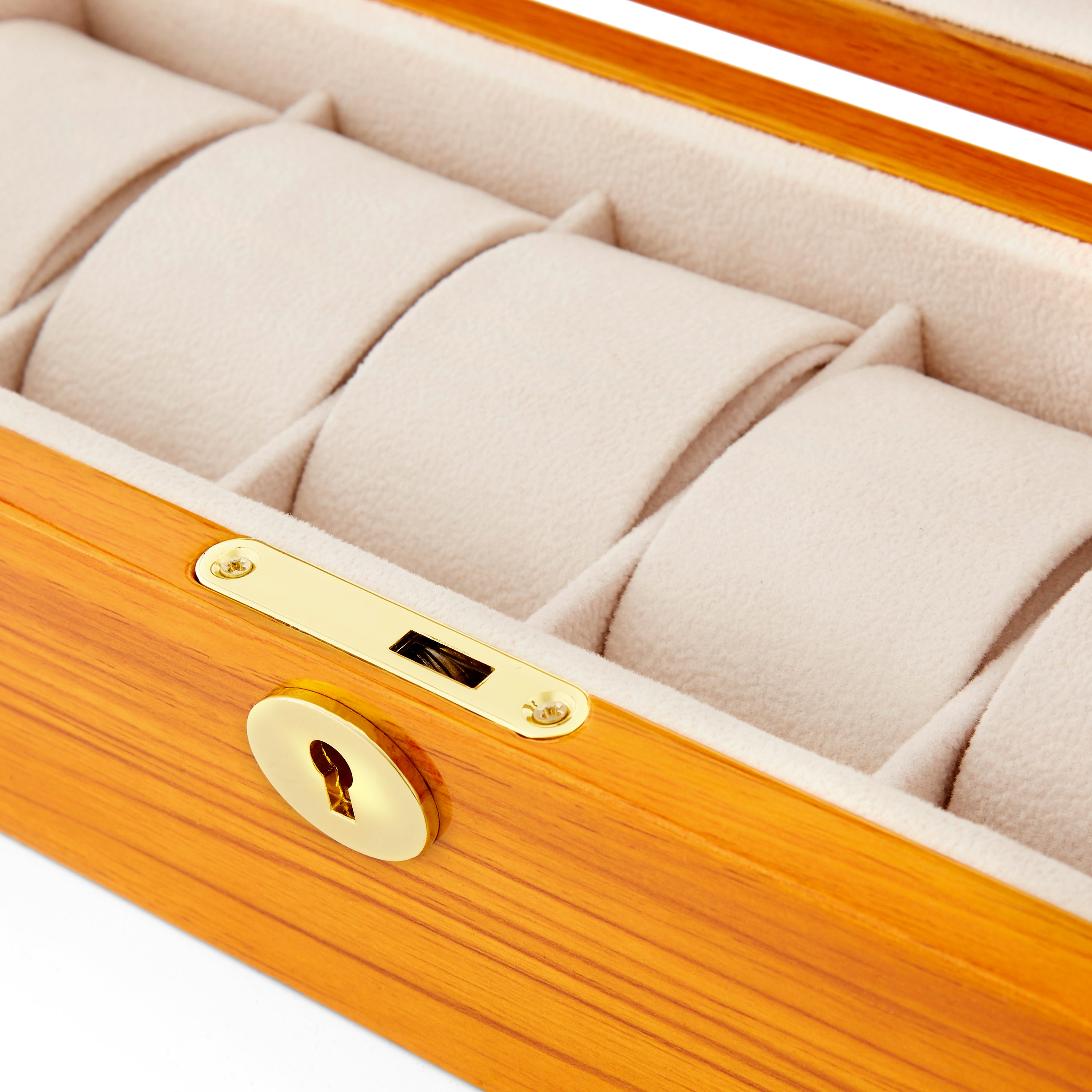 Caja de fresno claro para 6 relojes - 5