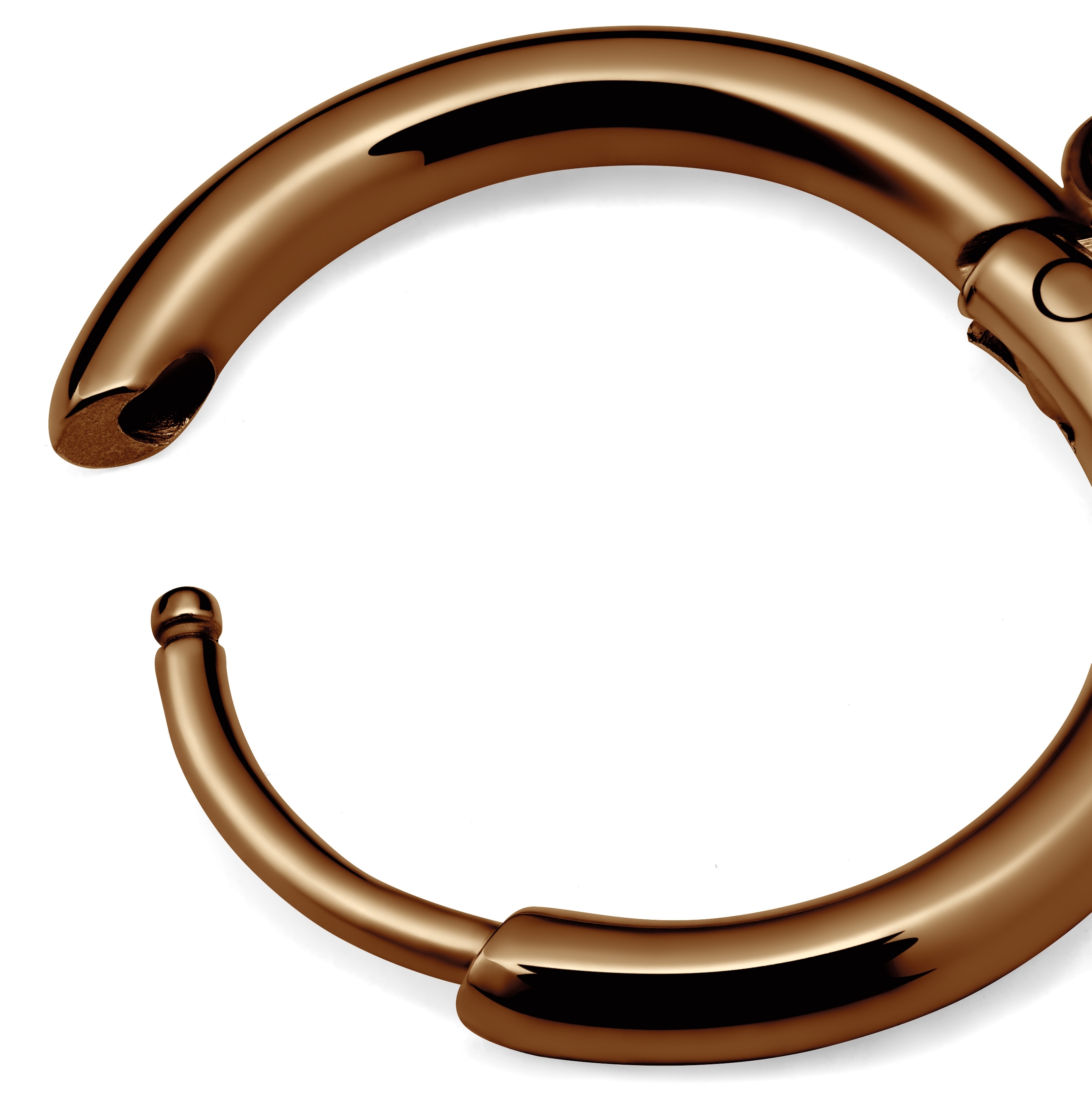 Fahrenheit | Copper-Tone Stainless Steel Melting Peace Sign Hoop Earring - 2