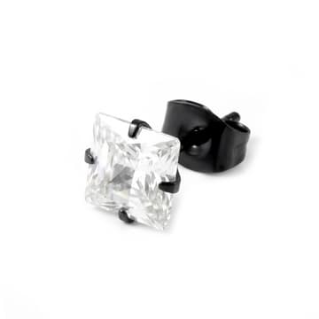 Lucid | 925 Sterling Silver Matte Black 6mm Square Cubic Zirconia Stud Earring Lucid | 925 Sterling Silver Matte Black 6mm Square Cubic Zirconia Stud Earring