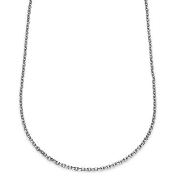 Argentia | 925s | Collier à chaîne en argent sterling plaqué rhodium de 4 mm Argentia | 925s | Collier à chaîne en argent sterling plaqué rhodium de 4 mm