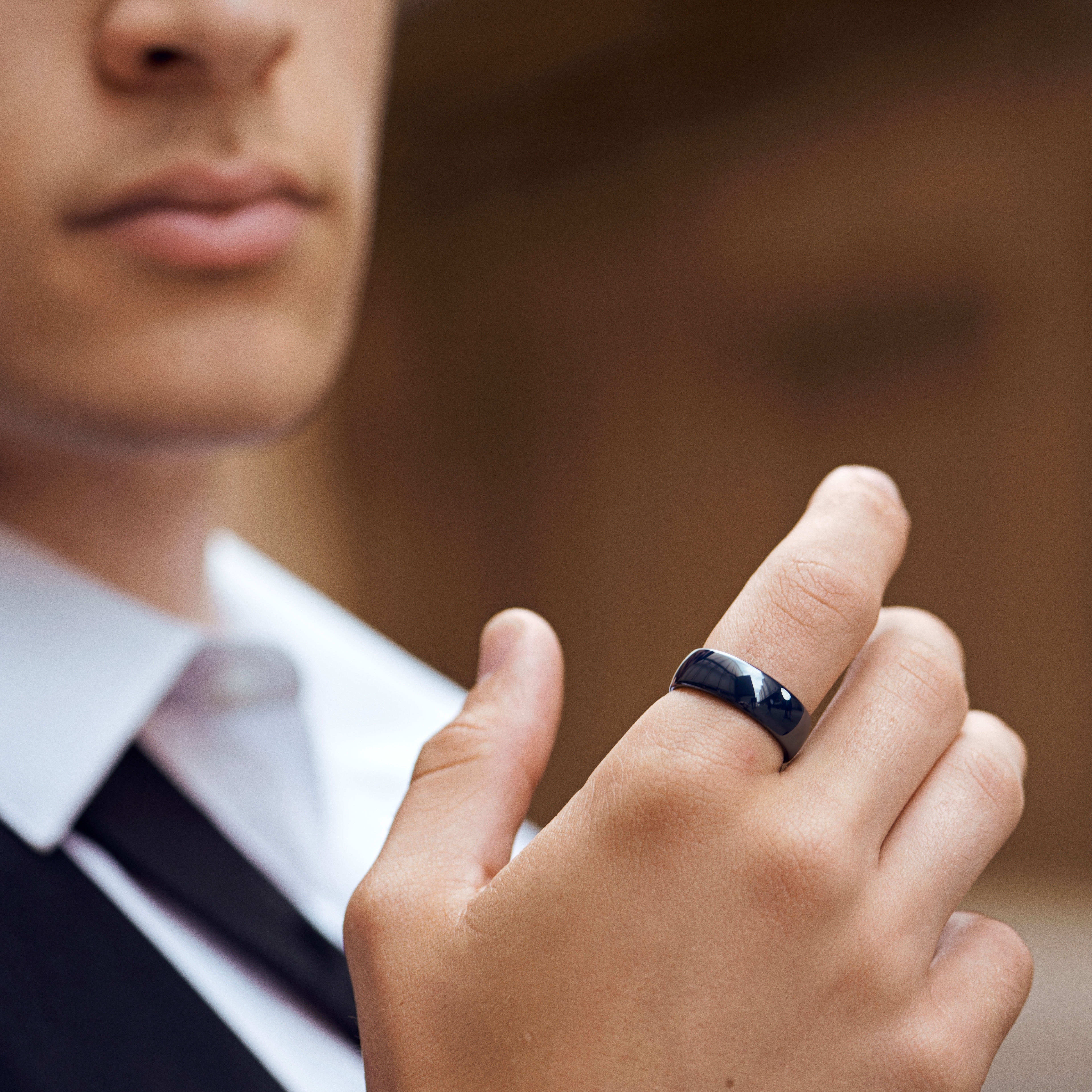 Dark Turquoise Ceramic Ring  - 4