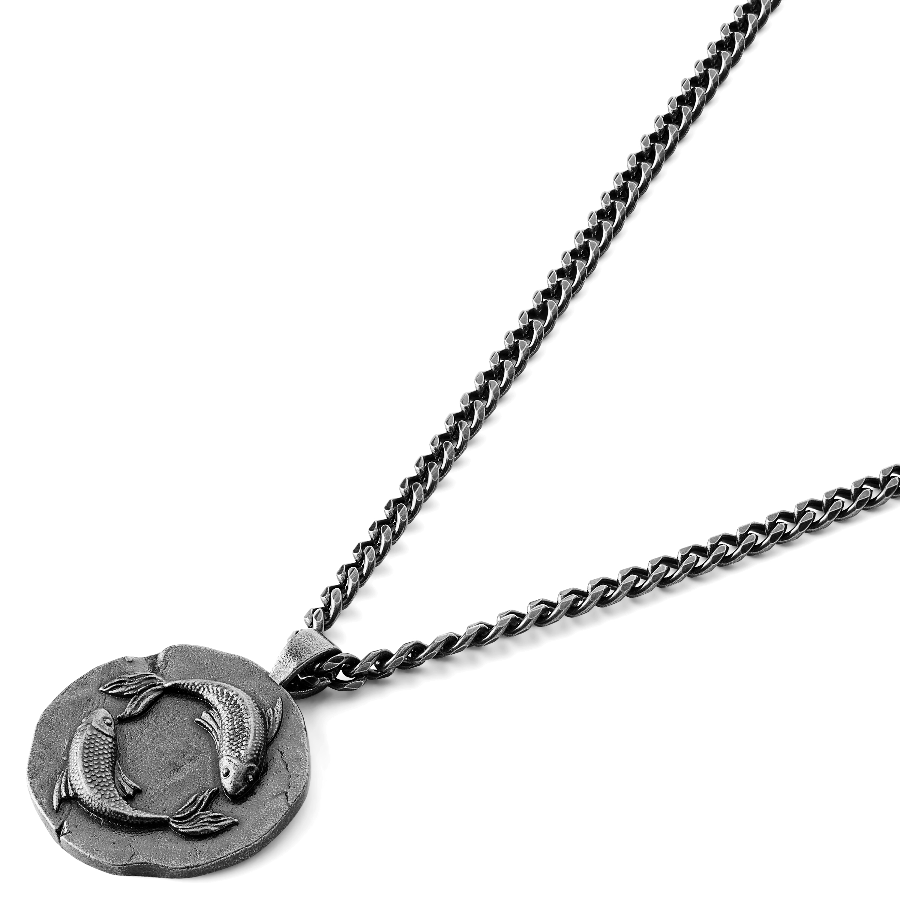 Astro | Silver-Tone Stainless Steel Pisces Zodiac Sign Necklace - 2