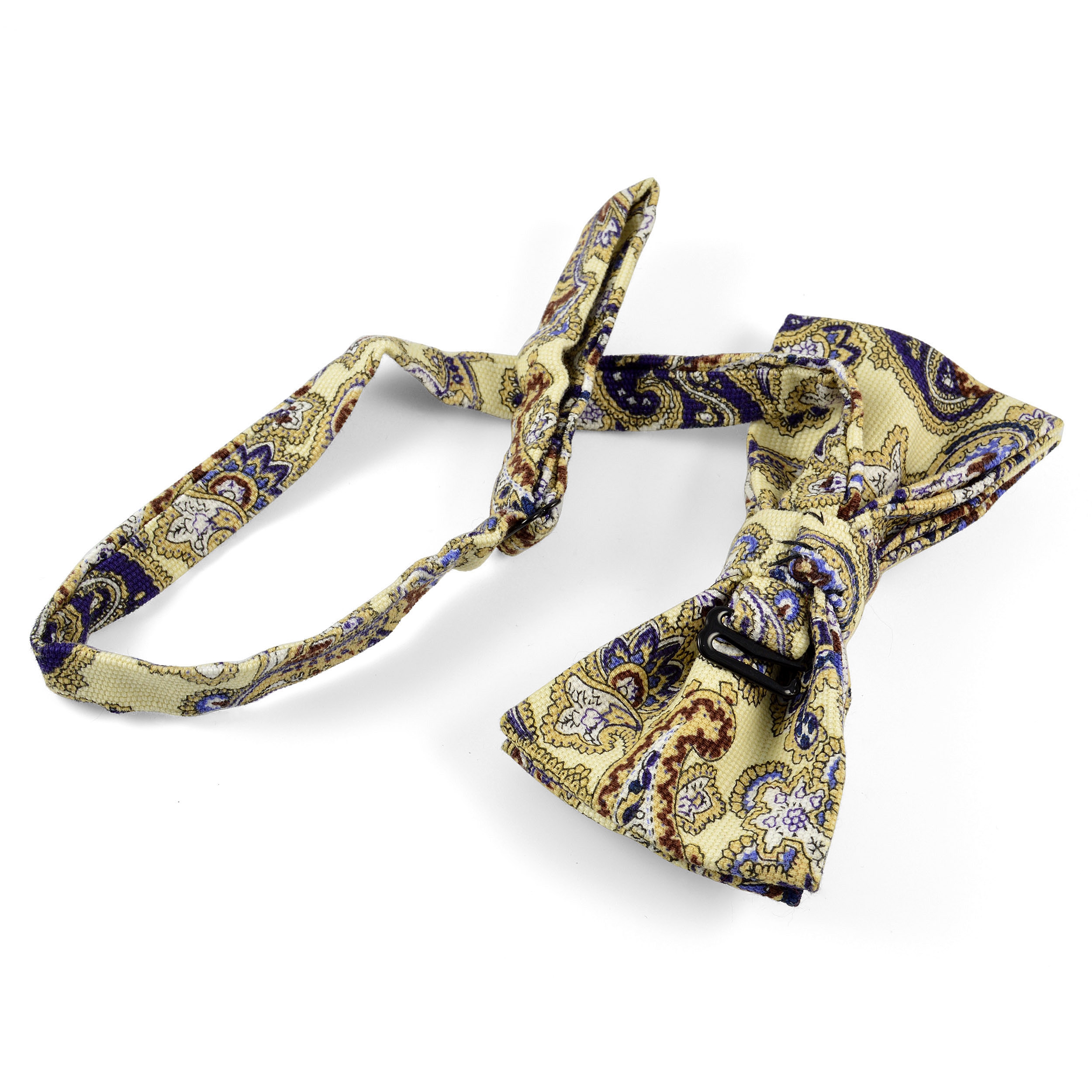 Cream Linen Retro Design Bow Tie - 2