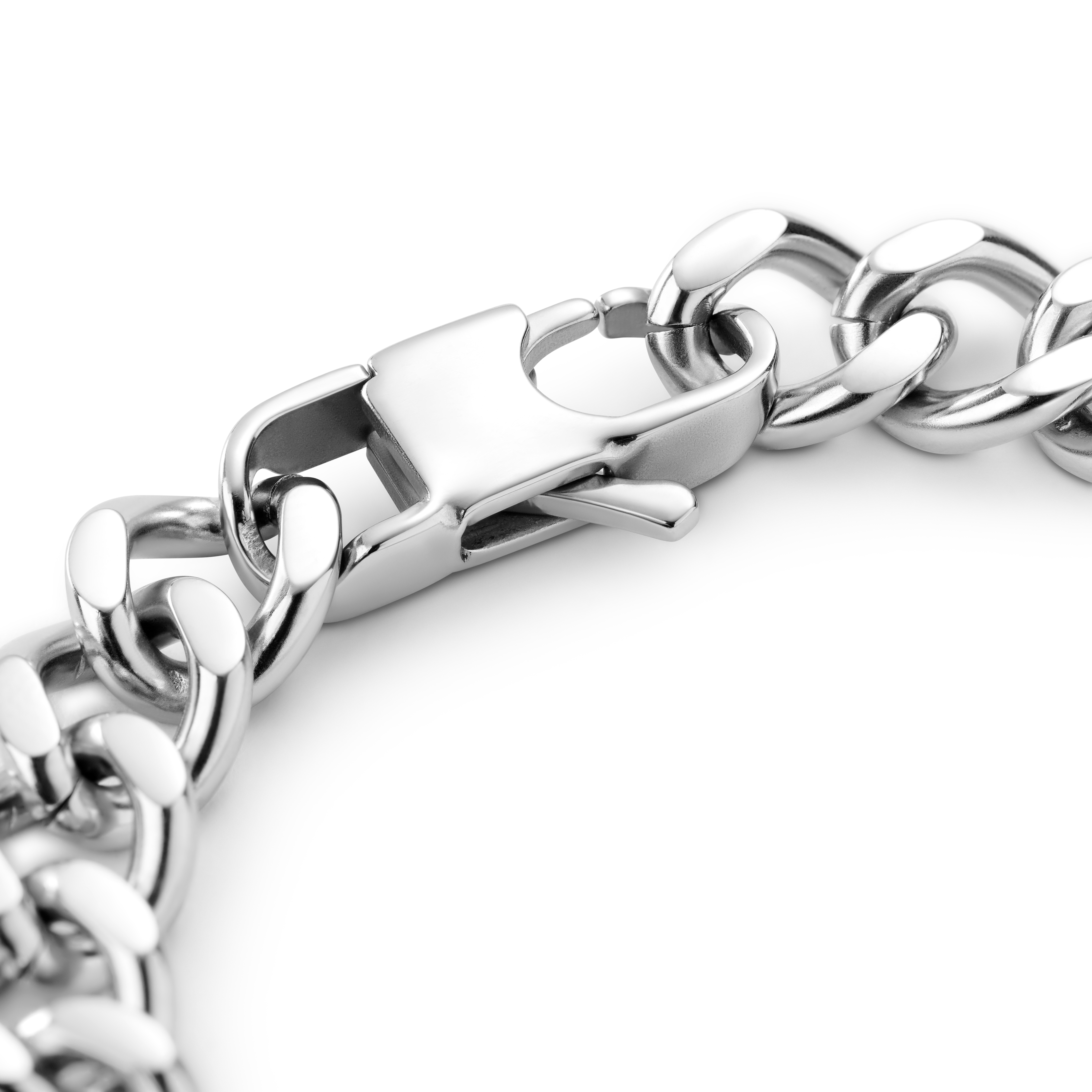 Nomen | Bracciale con piastrina in acciaio inossidabile color argento da 10 mm - 8