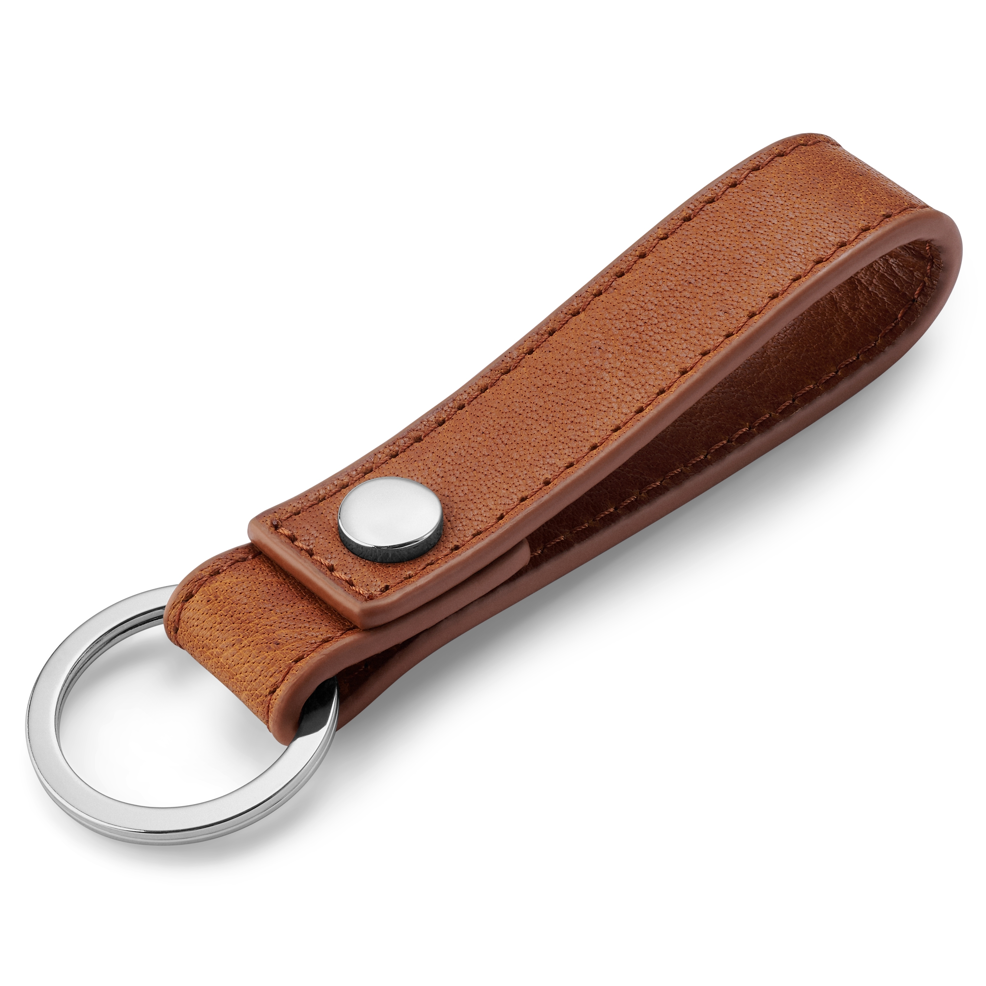 Nyckelring med Ljusbrun Rem i Buffelläder - 1