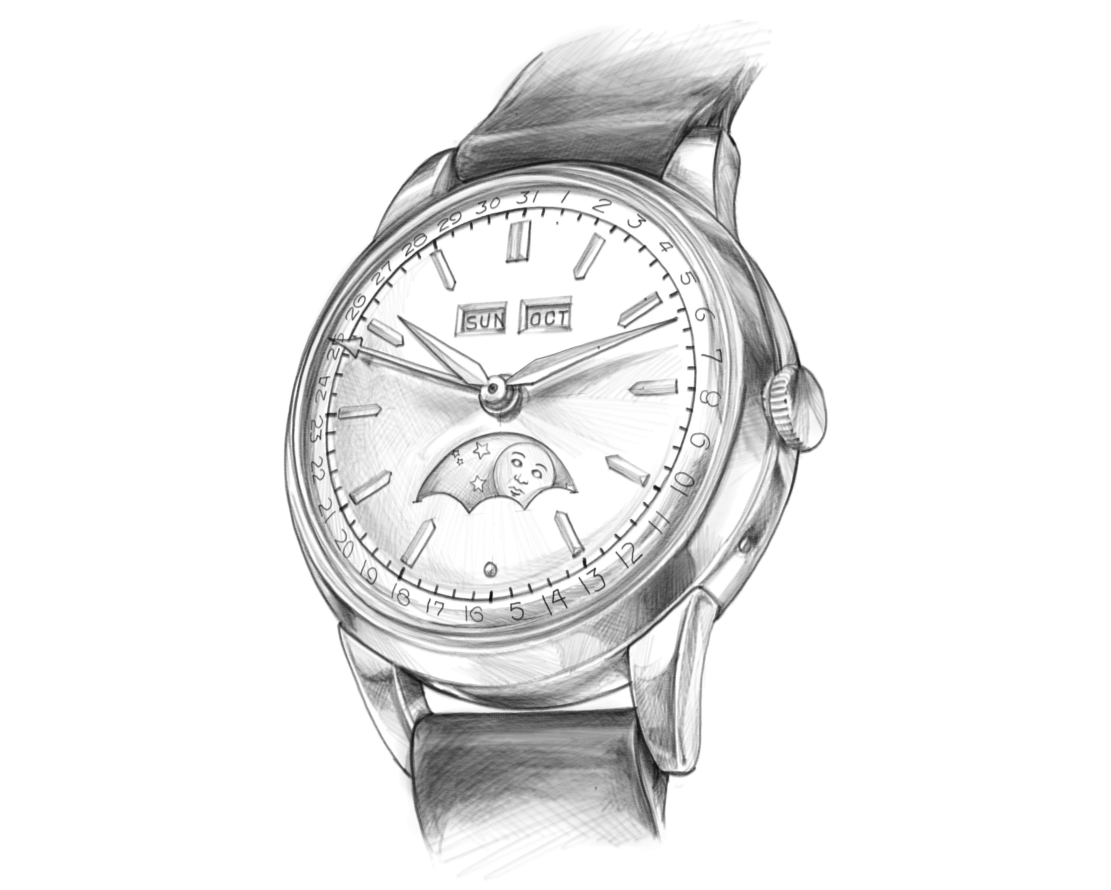 Moonphase Watch with Bosom Display