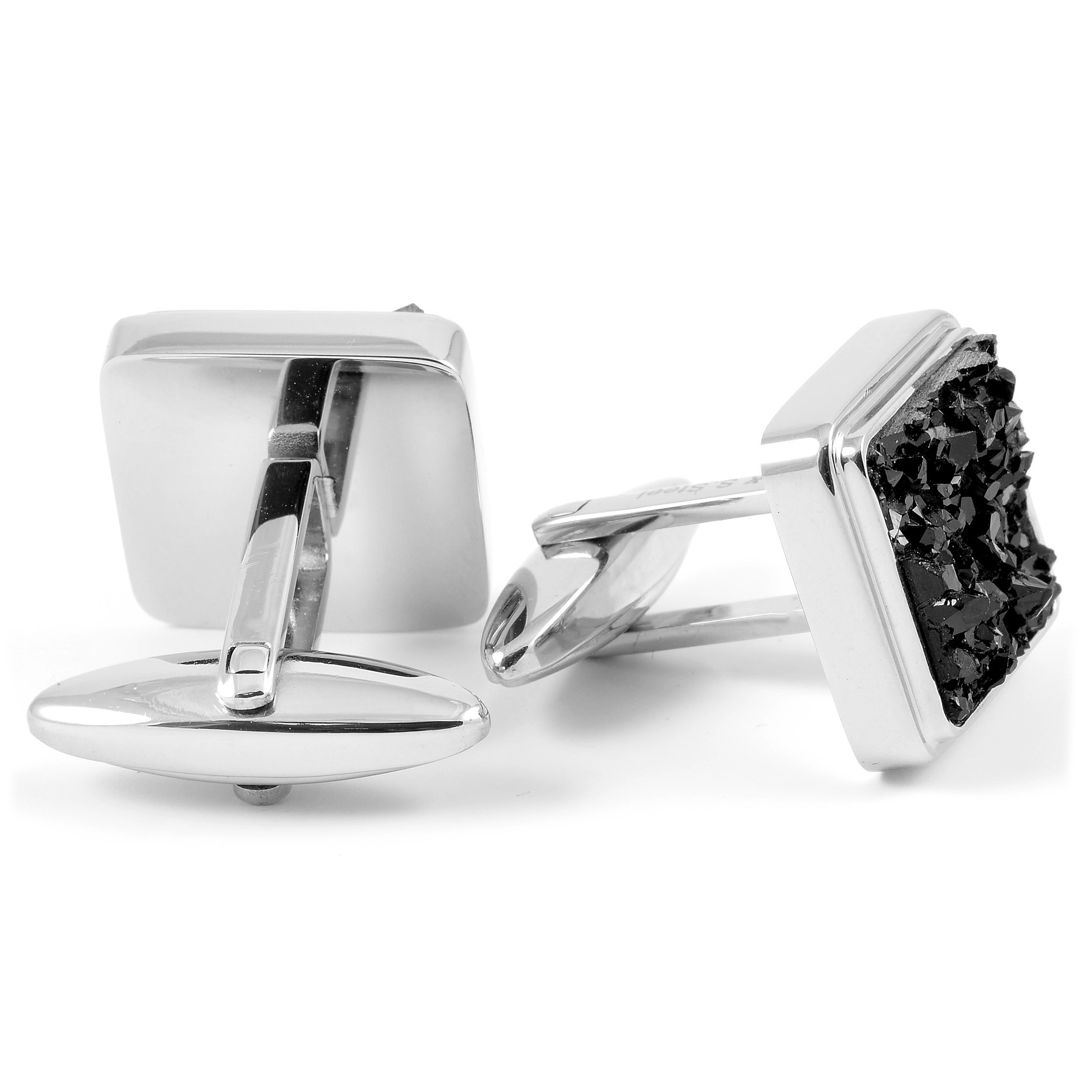 Zwarte Glimmende Manchetknopen - 2