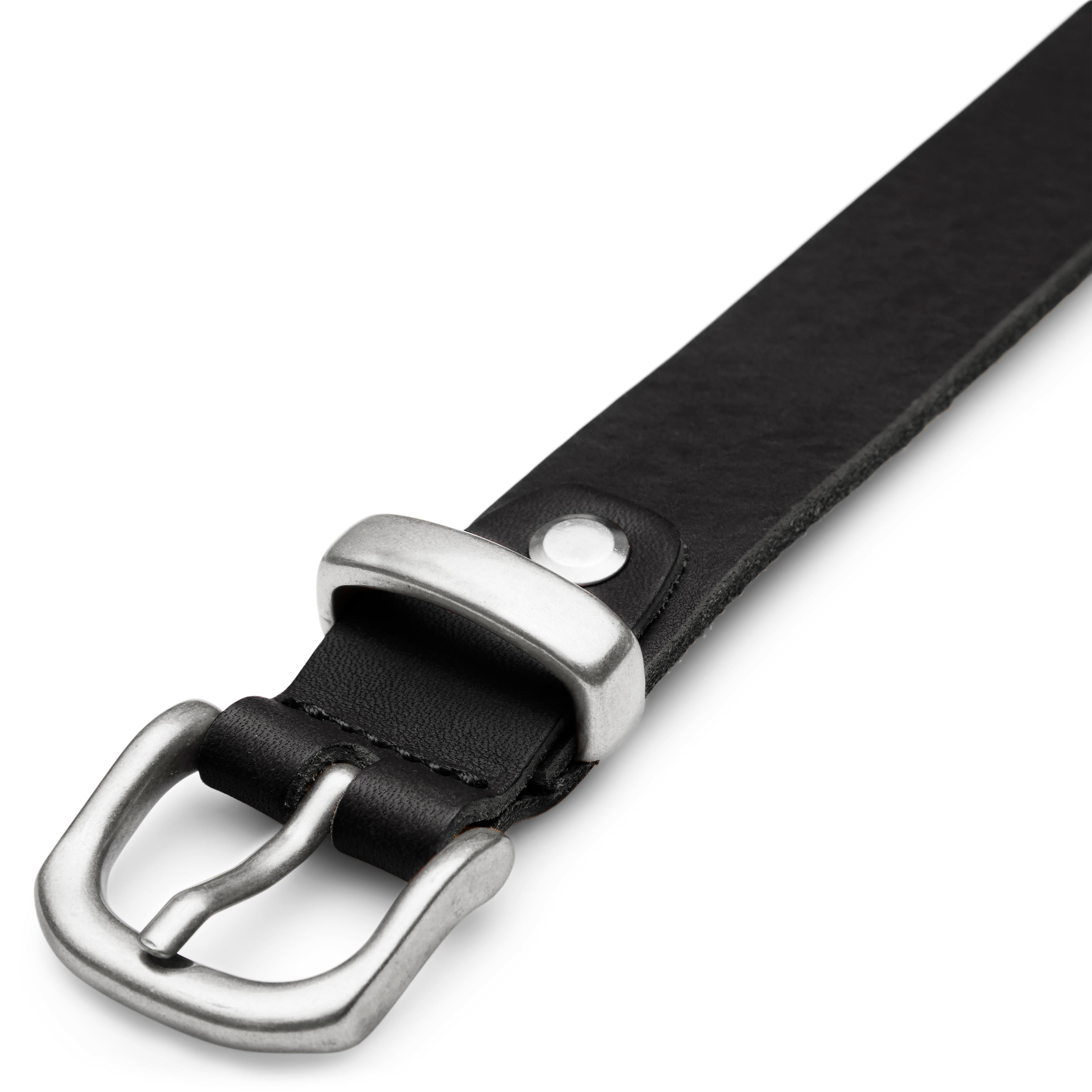 Prairie | Zwarte westernriem met zilverkleurige gesp - 8