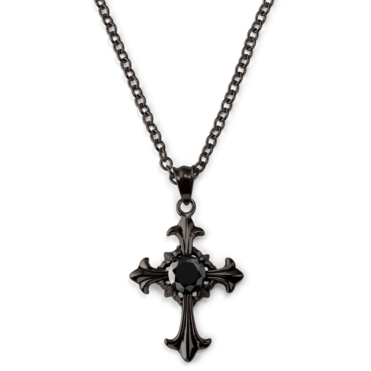 Gunmetal Gothic Cross Necklace In stock! Lucleon