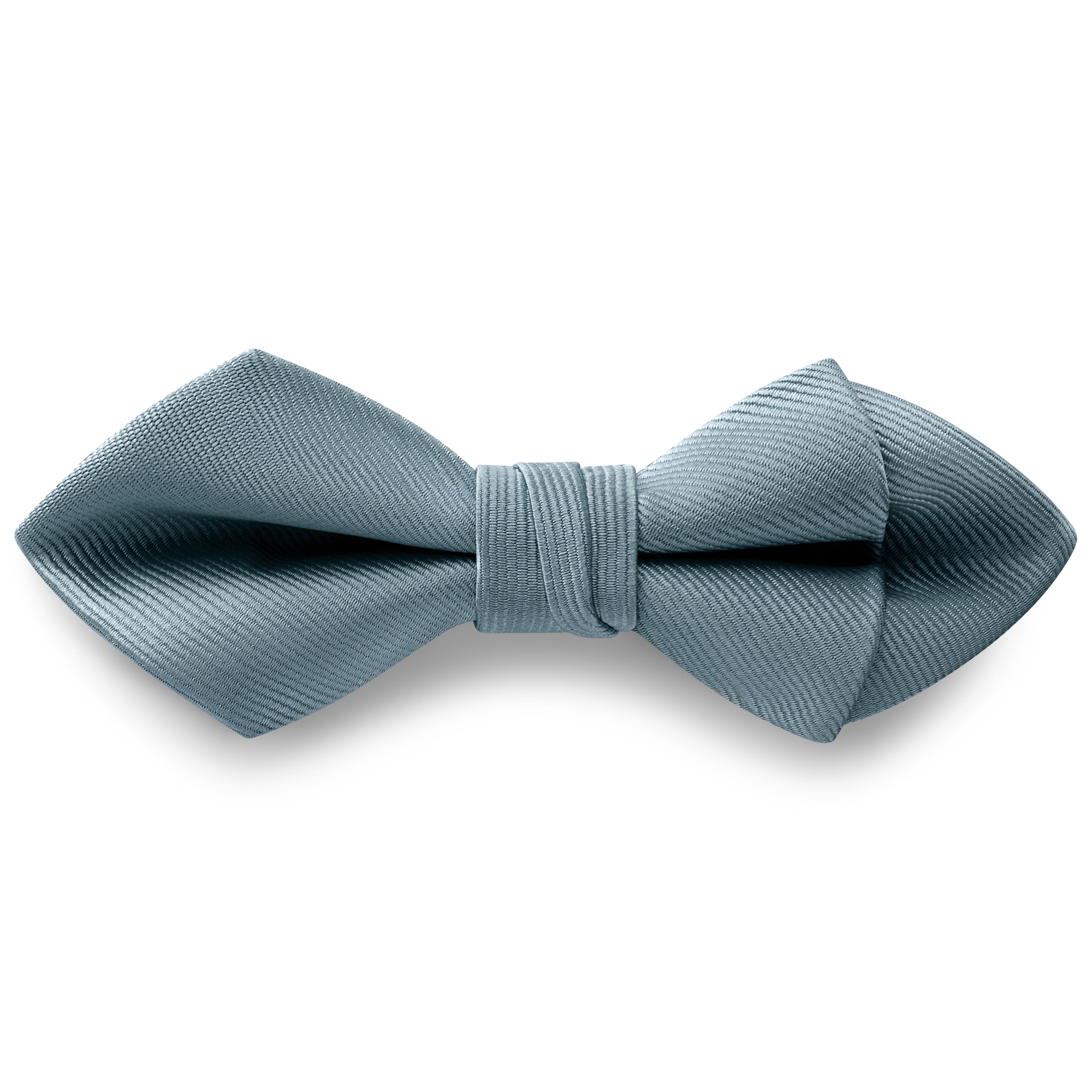 Smoke Grey Pre-Tied Grosgrain Diamond Tip Bow Tie