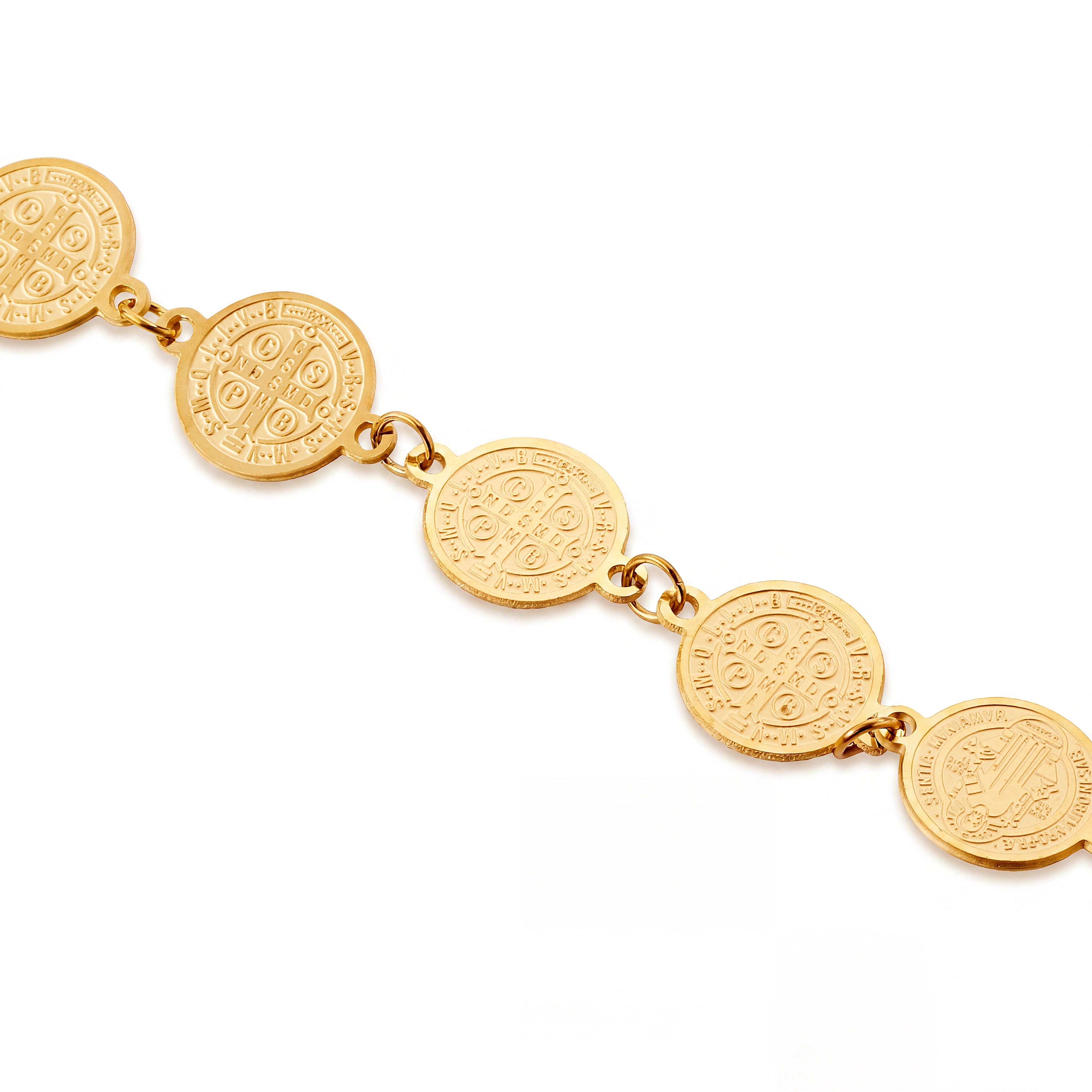 Mediterranean | Guldtonet Rustfrit Stål Mønt Armbånd - 7 mm - 3
