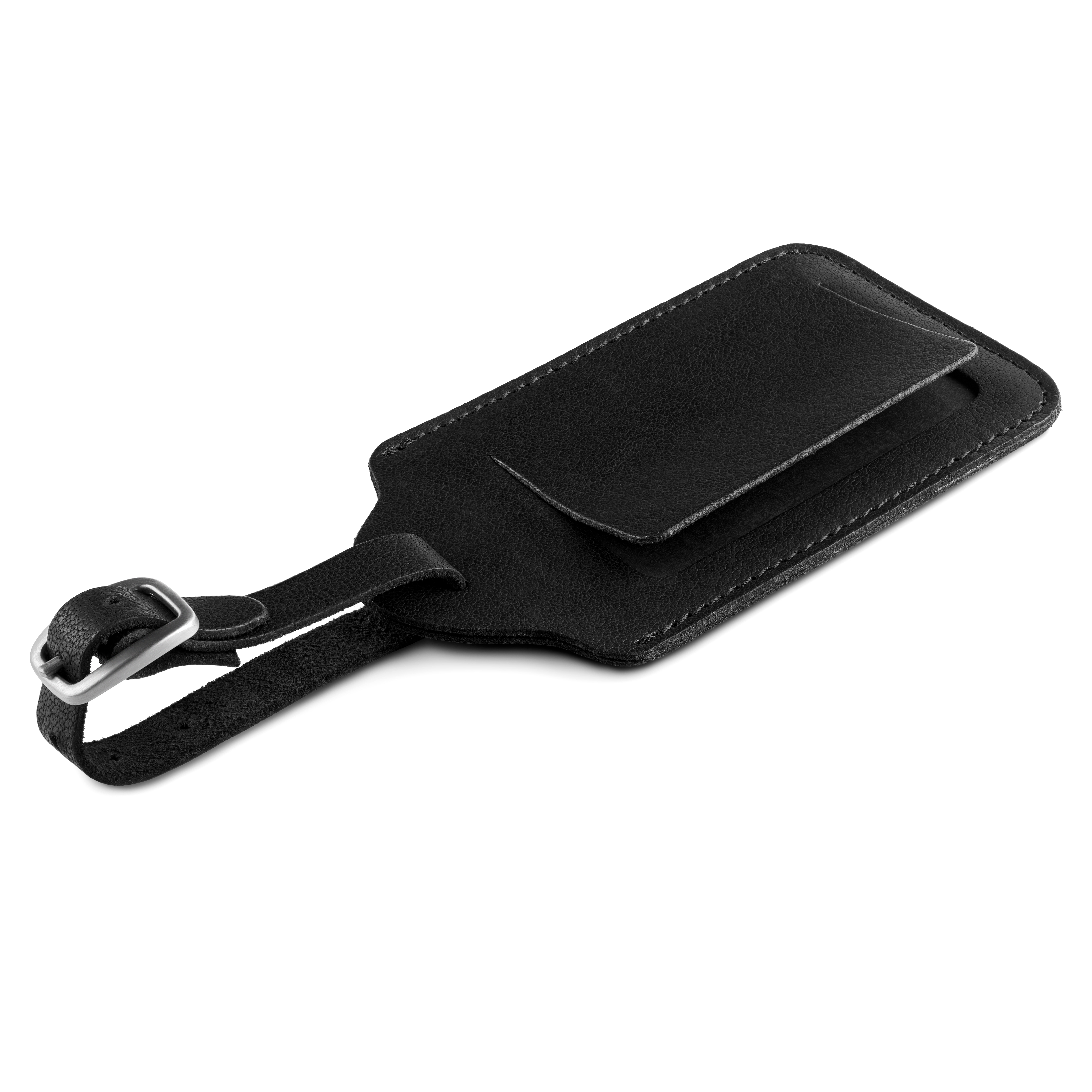 Luggage Tag | Montreal Black Full-Grain Buffalo Leather - 2