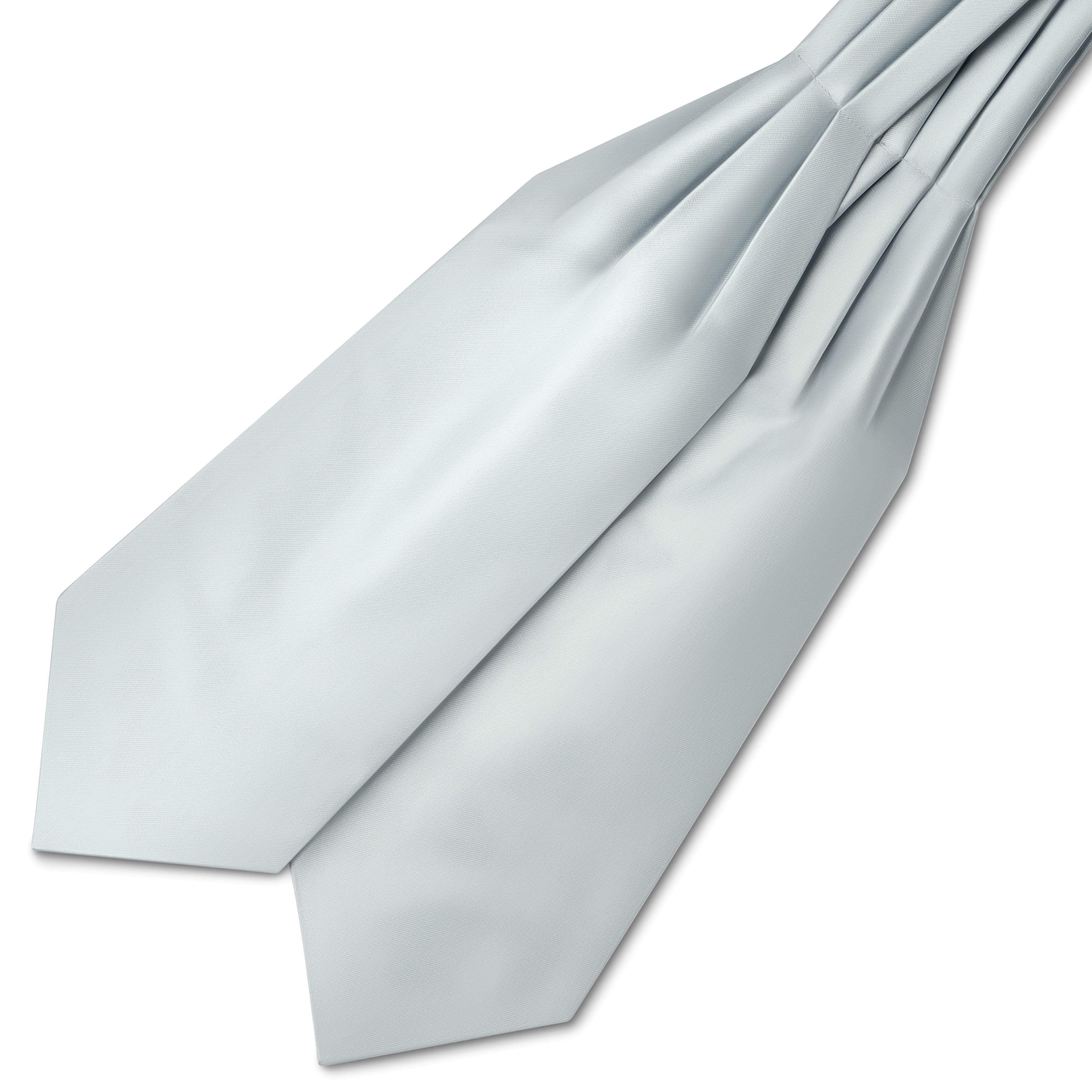 Saténová kravatová šála stříbrné barvy